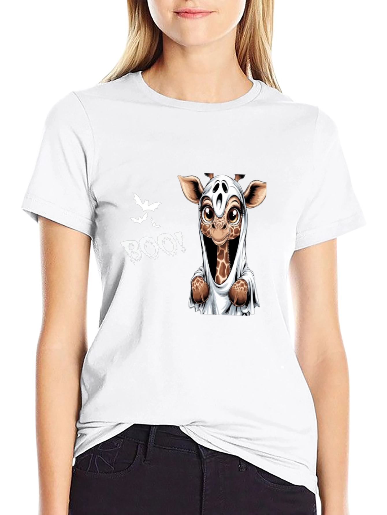 Halloween Giraffe Boo Graphic Tee