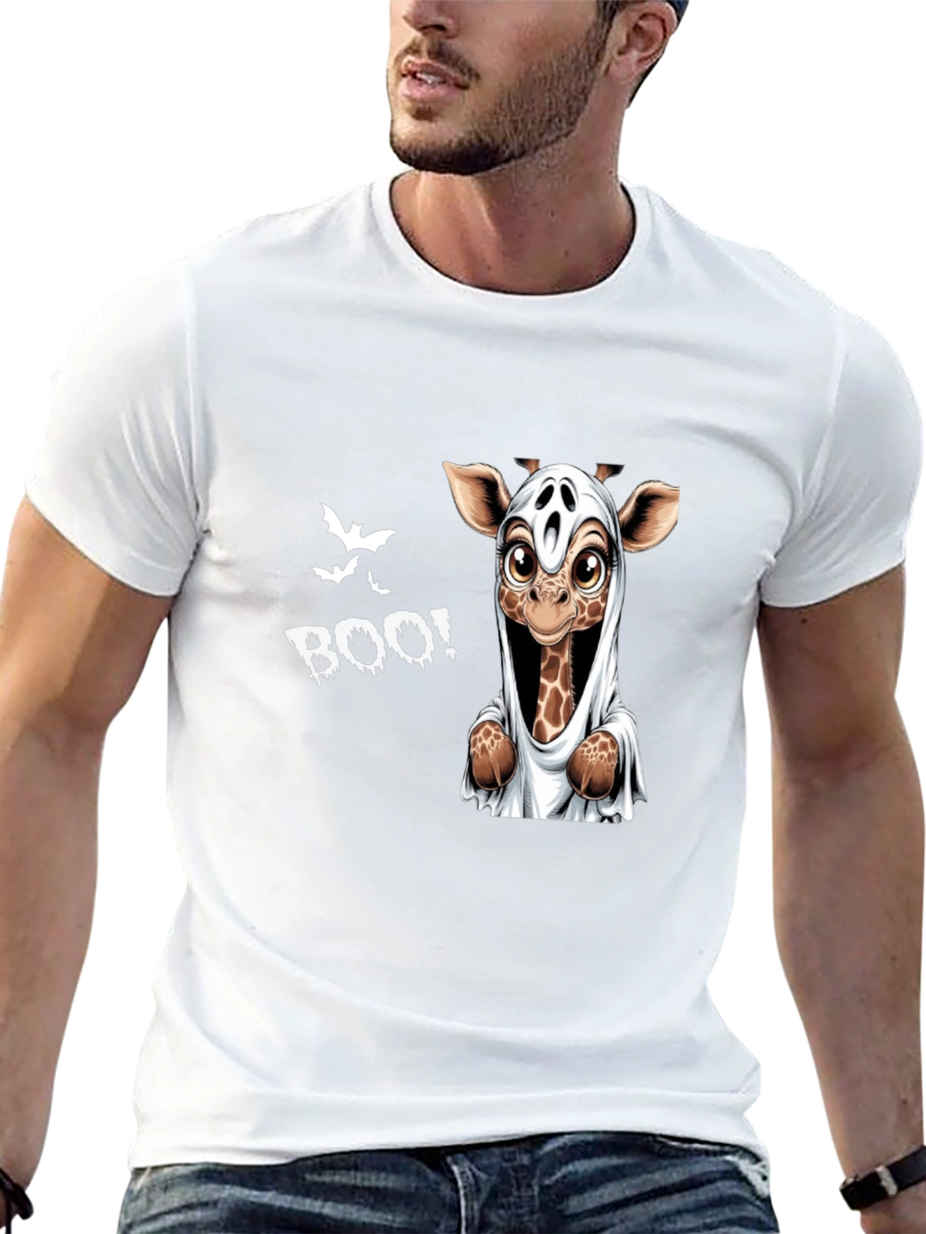 Halloween Giraffe Boo Graphic Tee