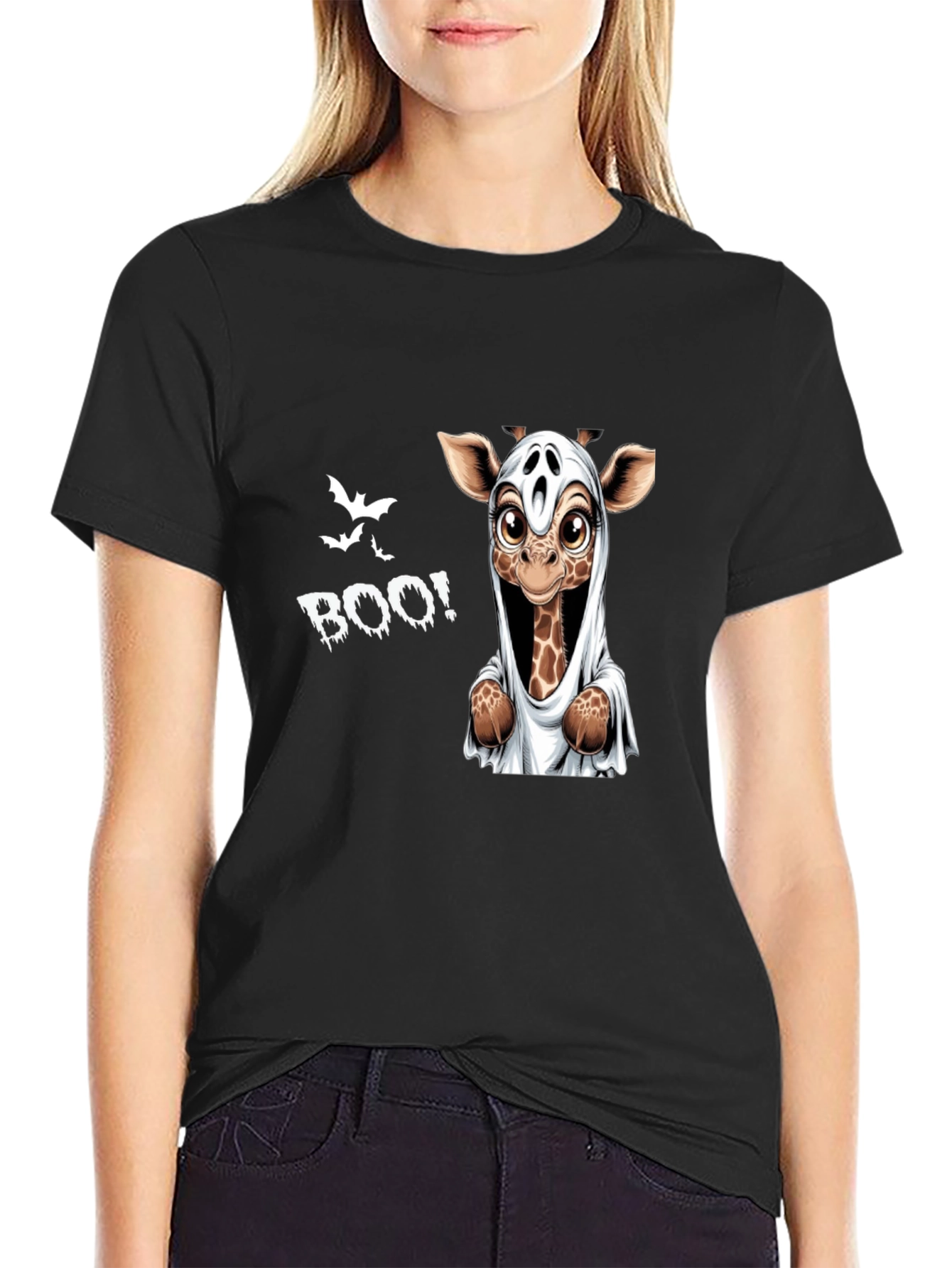 Halloween Giraffe Boo Graphic Tee