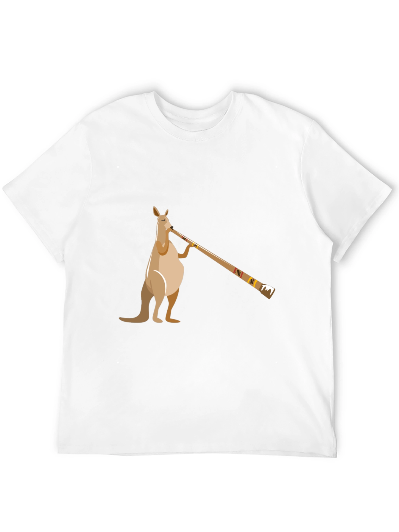 Kangaroo Didgeridoo T-Shirt - Black Cotton Tee