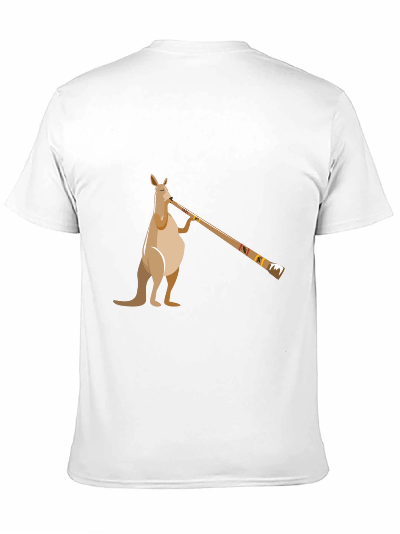 Kangaroo Didgeridoo T-Shirt - Black Cotton Tee