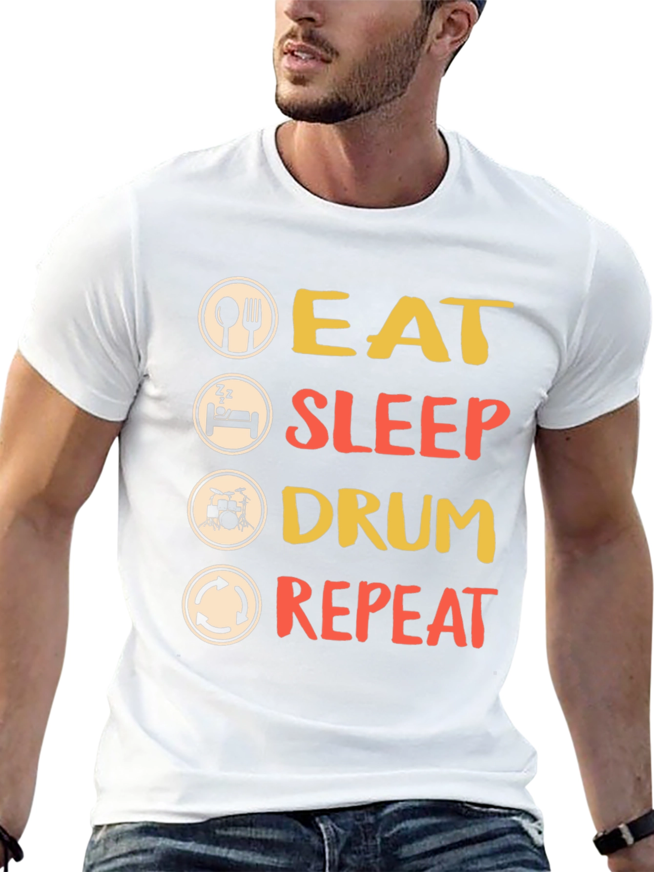 Eat Sleep Drum Repeat T-Shirt - Musician Tee