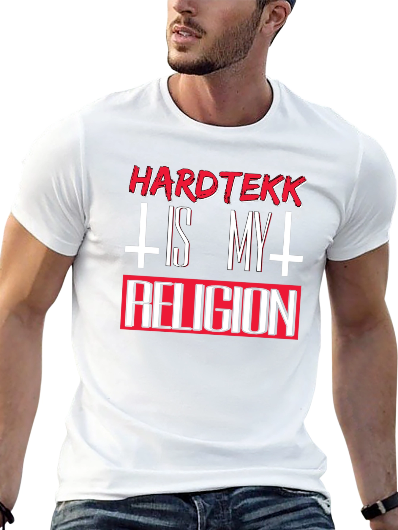 Hardtekk is My Religion Black Graphic T-Shirt