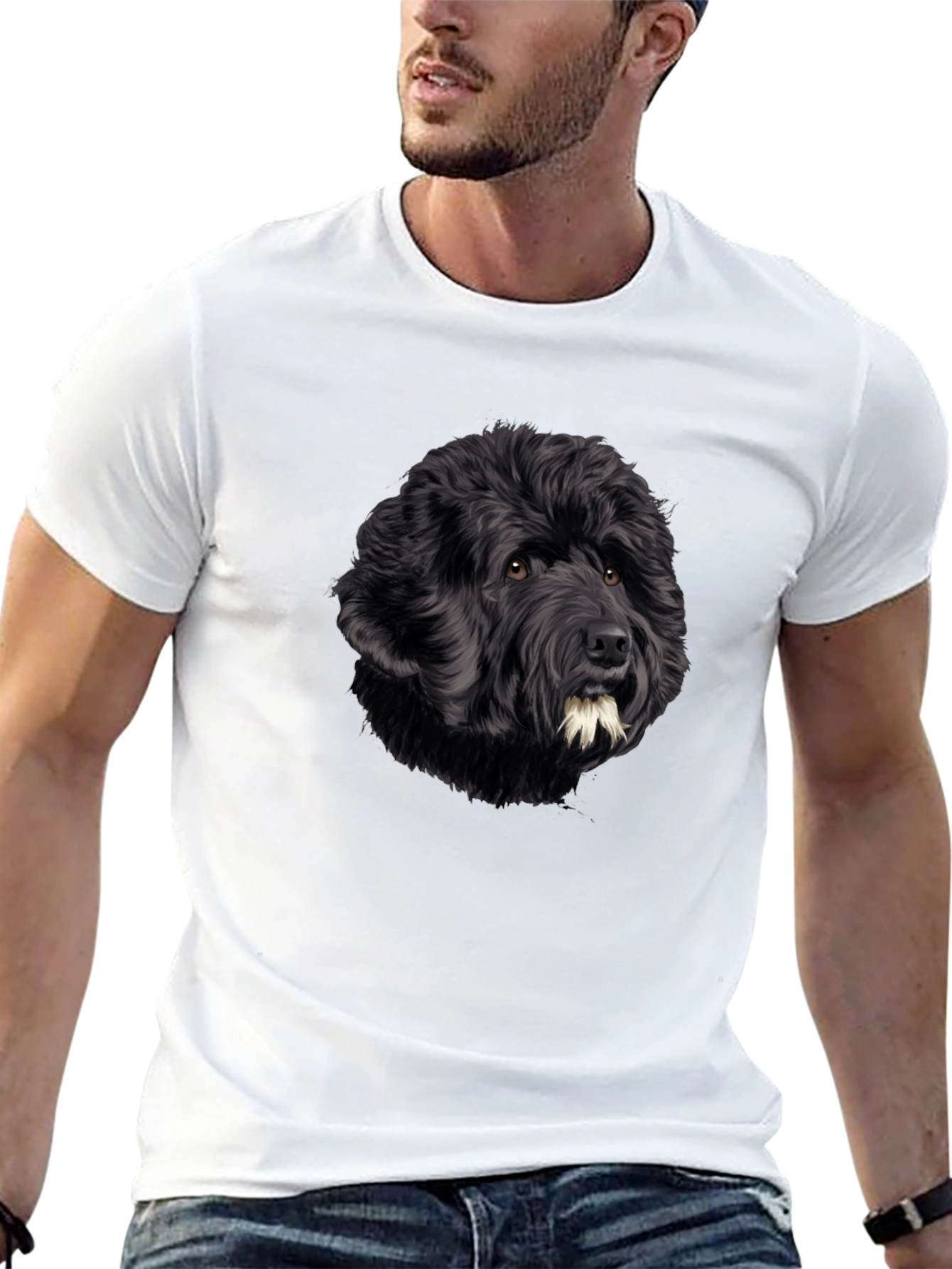 Black Dog Portrait Graphic T-Shirt