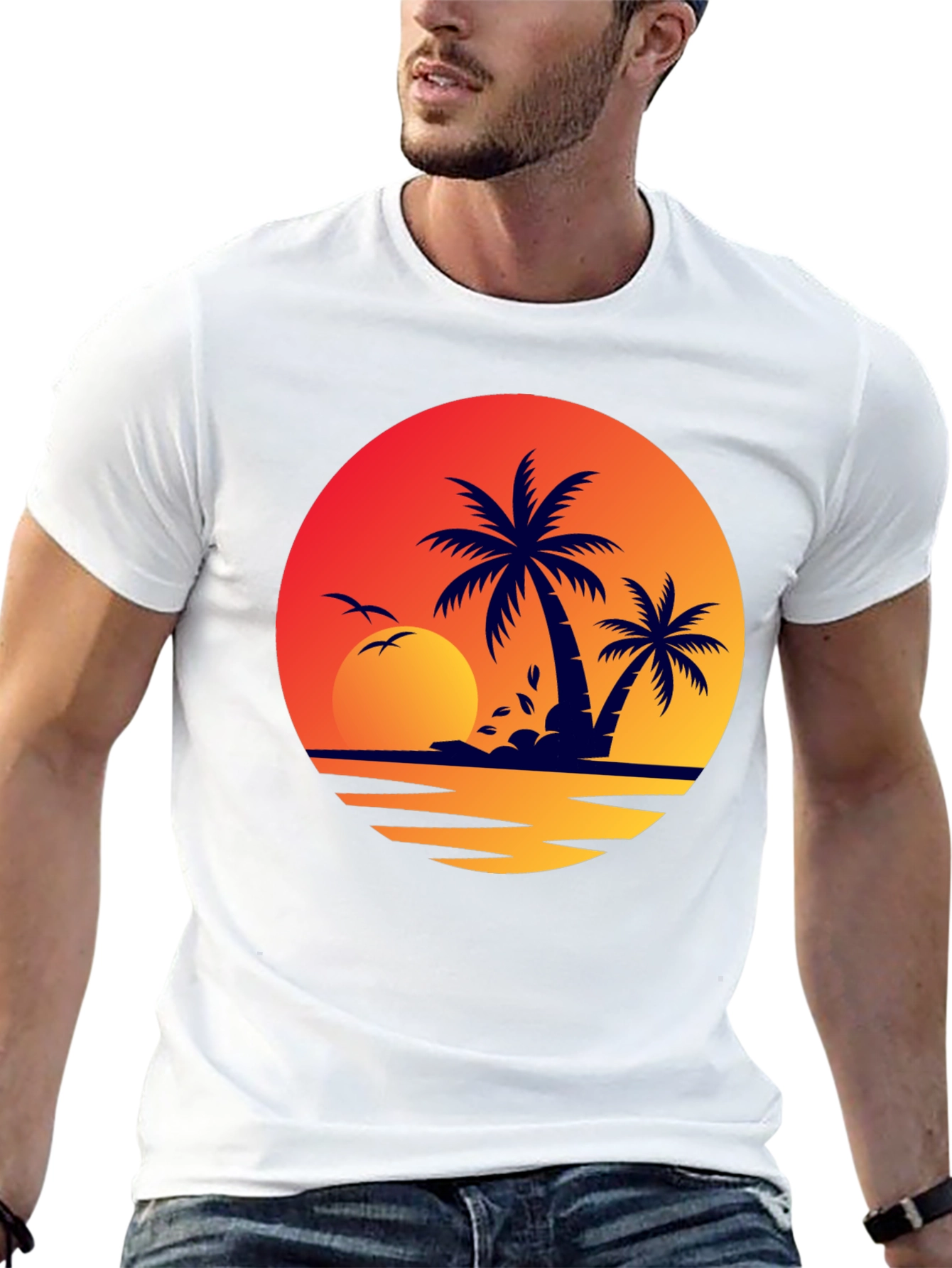 Sunset Palm Tree Graphic Tee