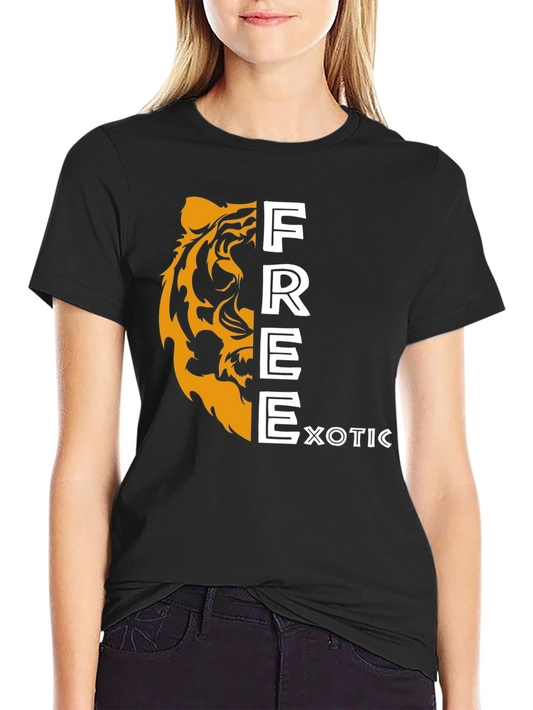Exotic Free Tiger Graphic T-Shirt - Black