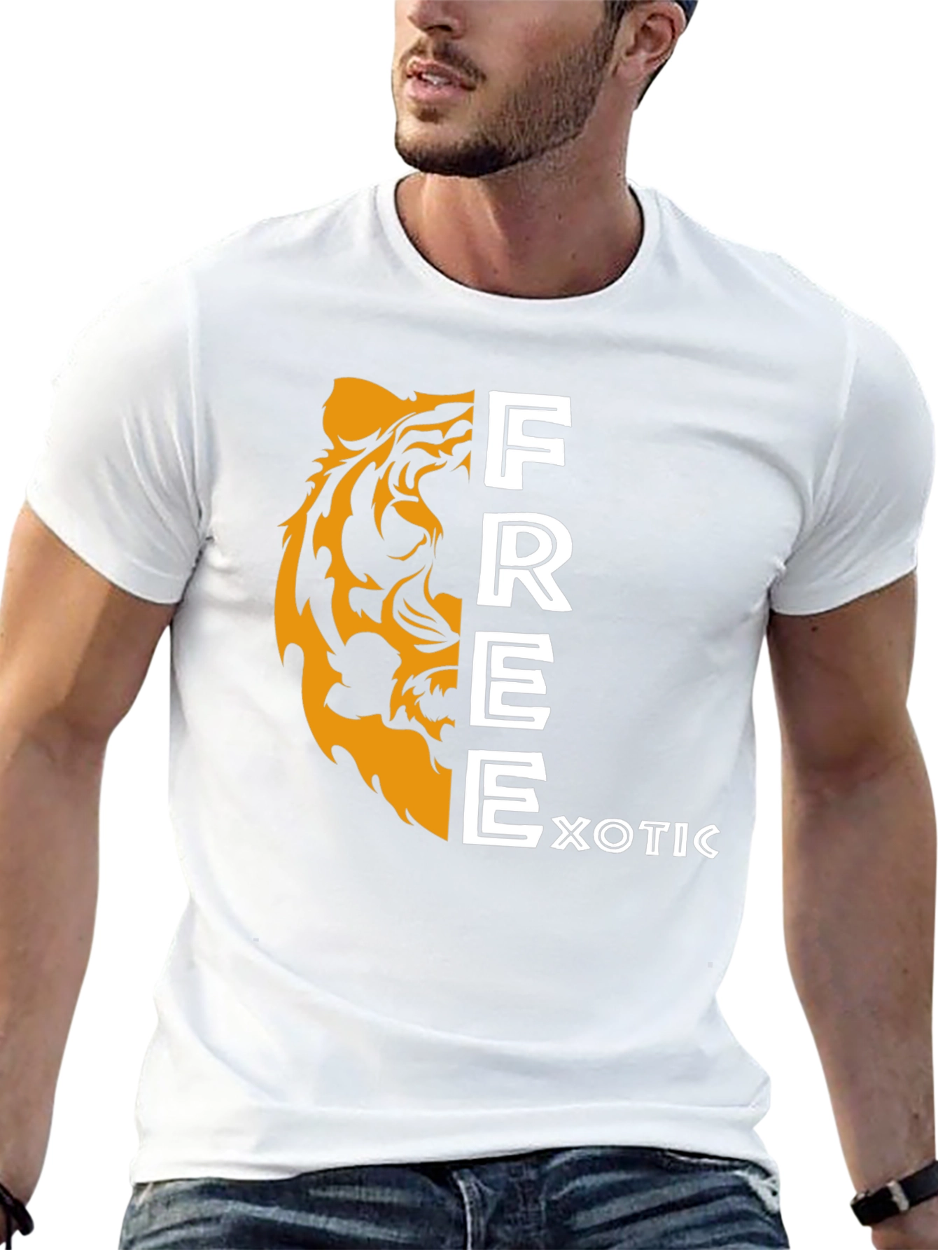 Exotic Free Tiger Graphic T-Shirt - Black