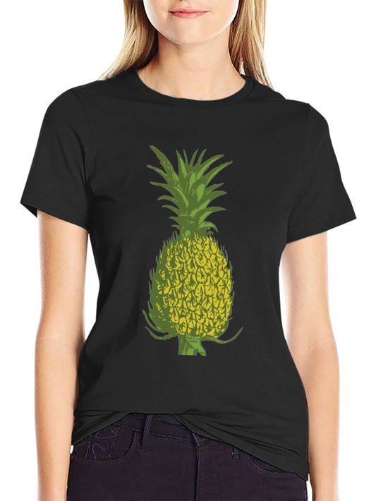 Pineapple Graphic Black Tee