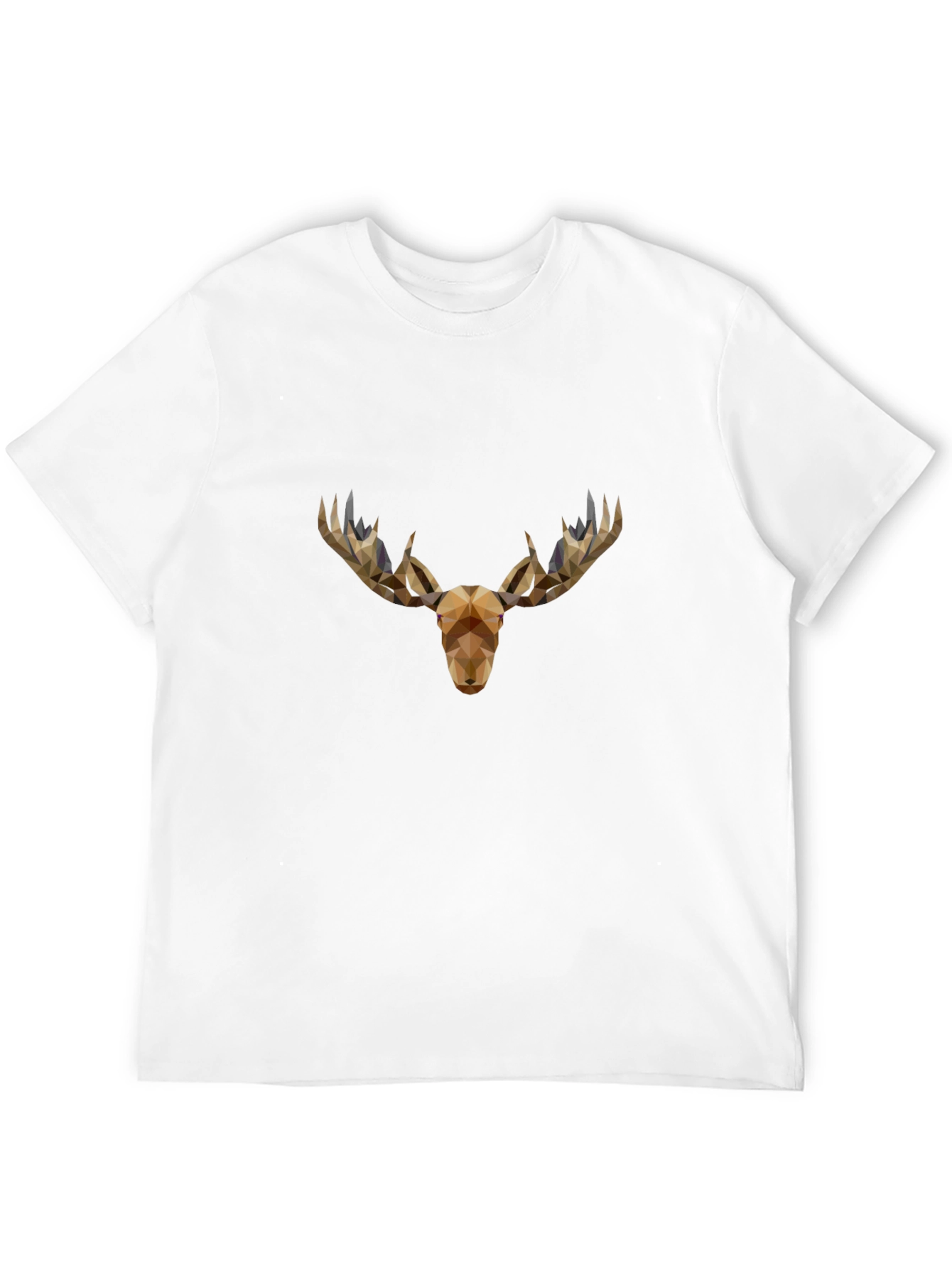 Geometric Moose Head Graphic Tee - Black