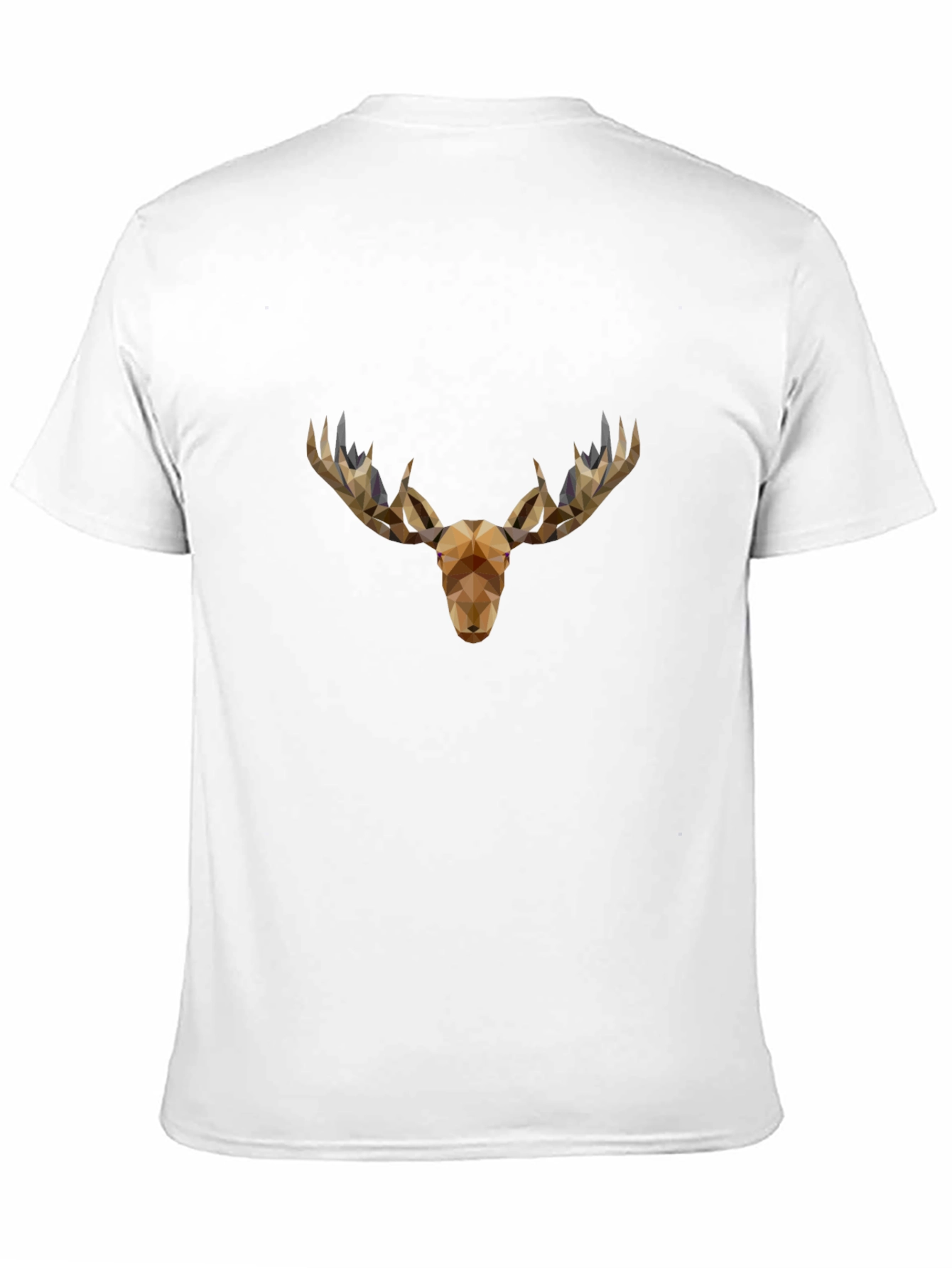 Geometric Moose Head Graphic Tee - Black