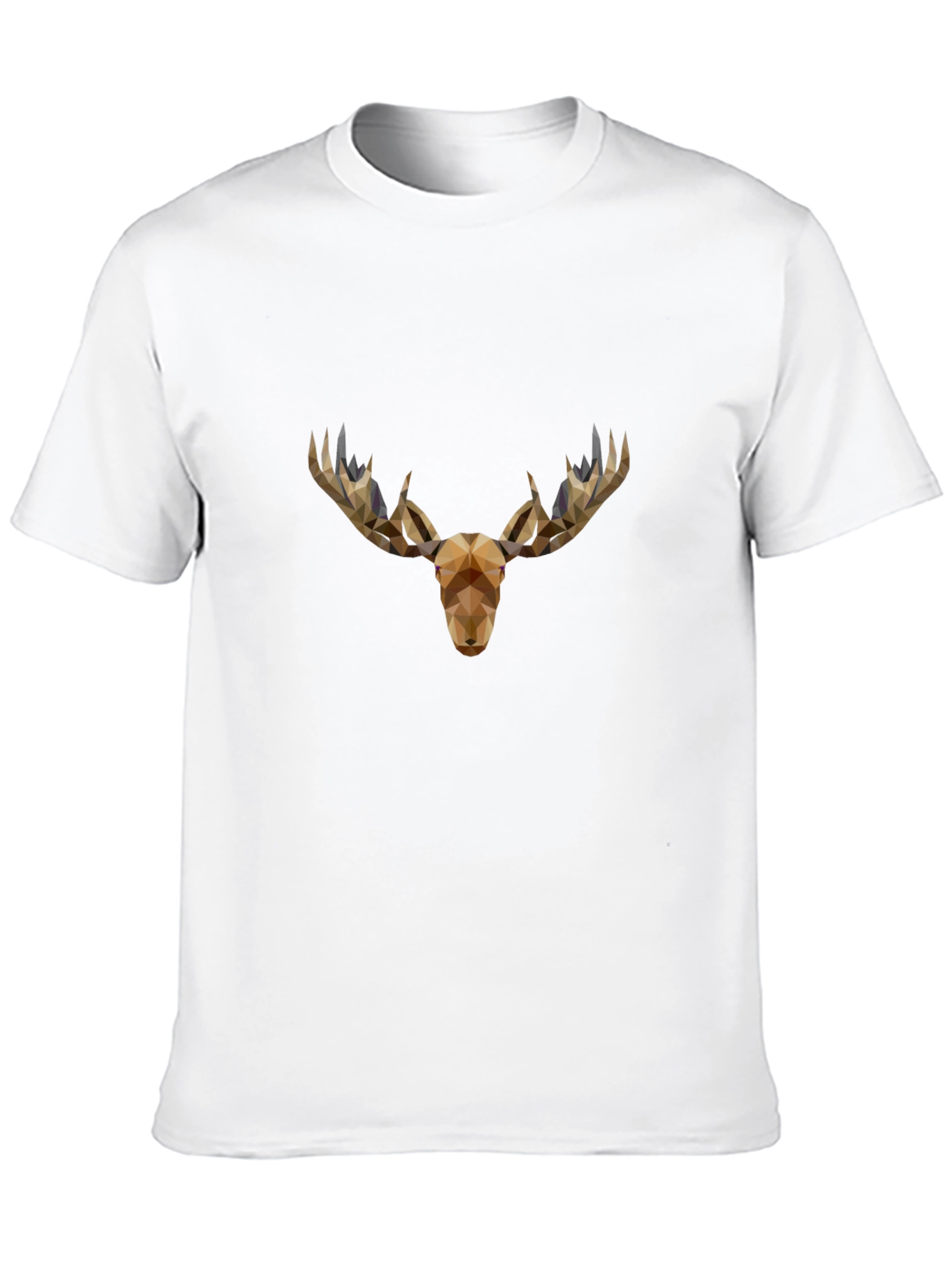 Geometric Moose Head Graphic Tee - Black