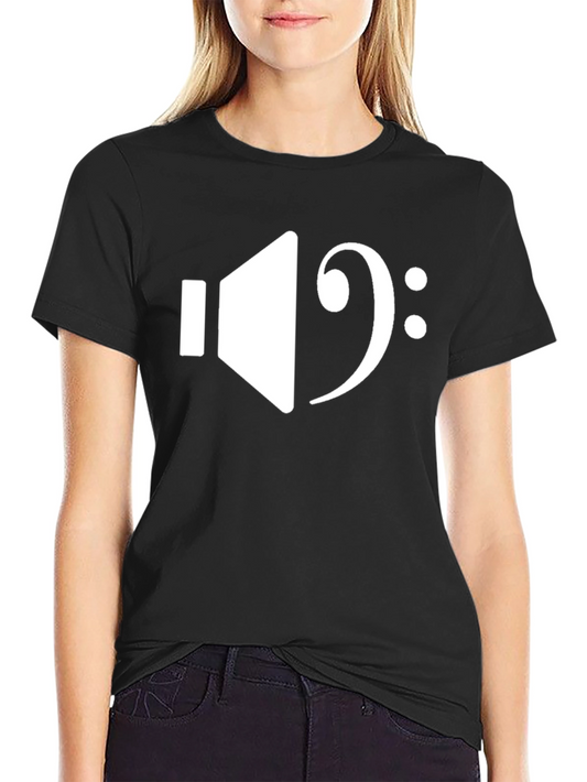 Music Lover Graphic Tee - Bass Clef & Speaker Shirt