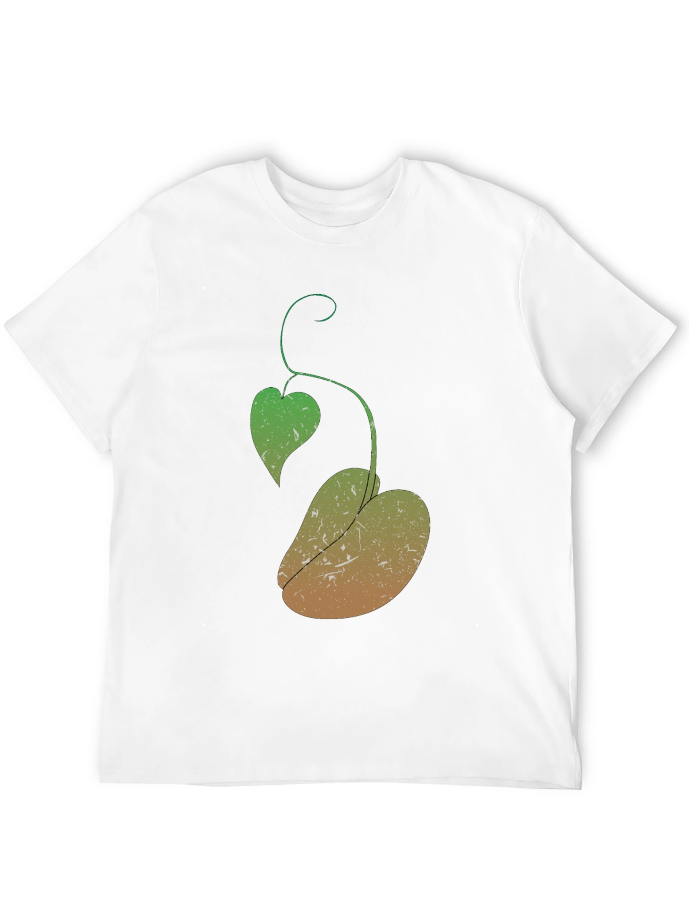 Novelty Black T-Shirt with Plant Design