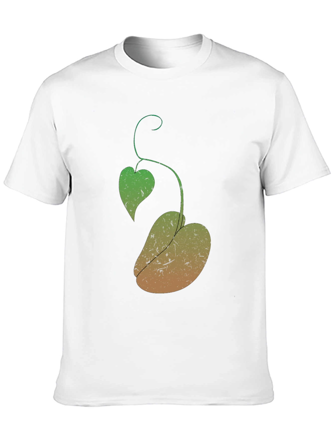 Novelty Black T-Shirt with Plant Design