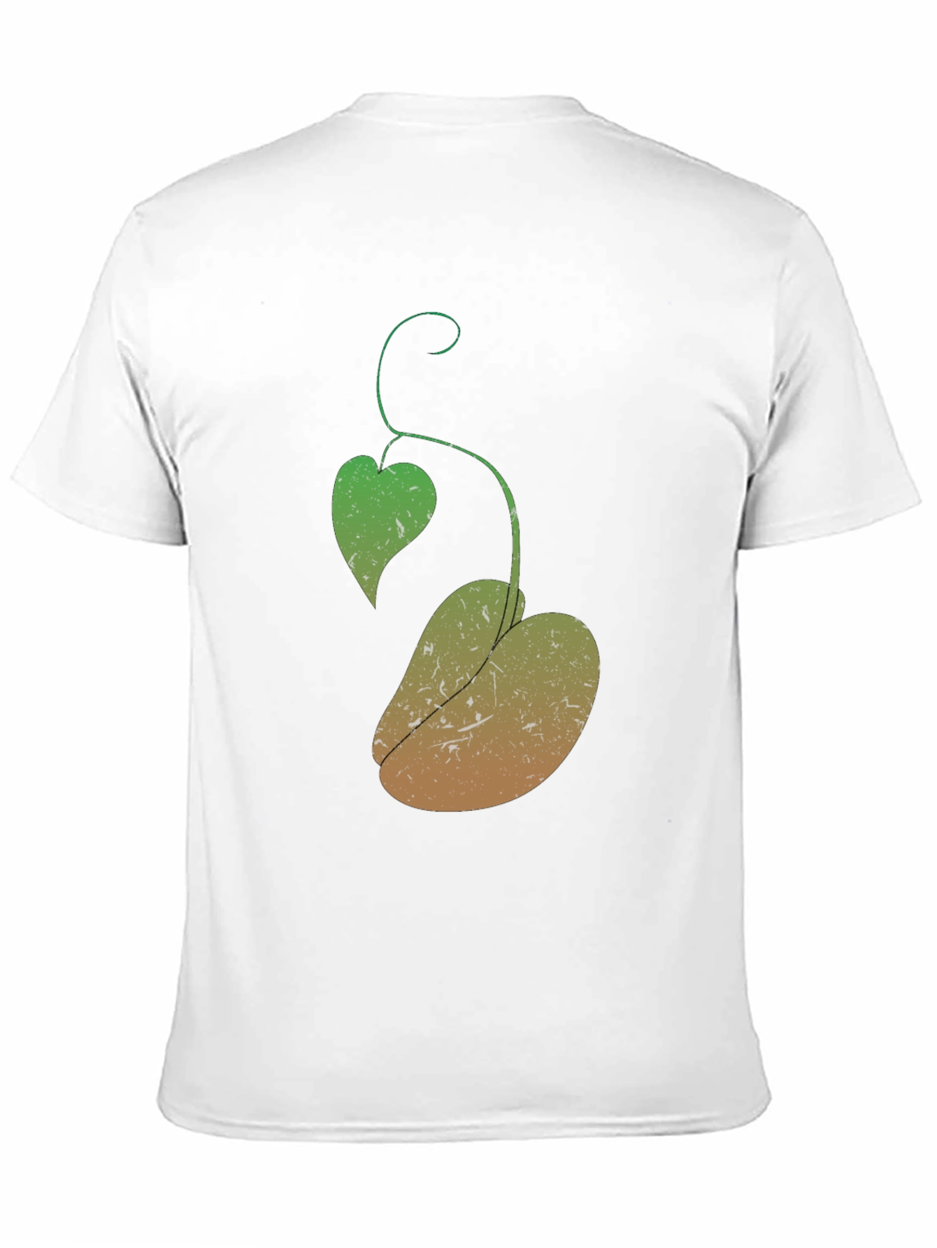 Novelty Black T-Shirt with Plant Design