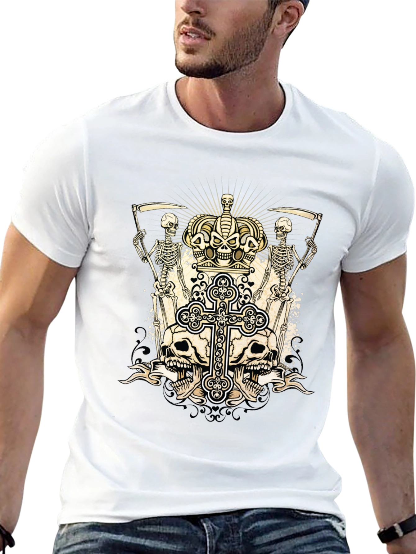 Skull & Reaper Graphic Tee - Black