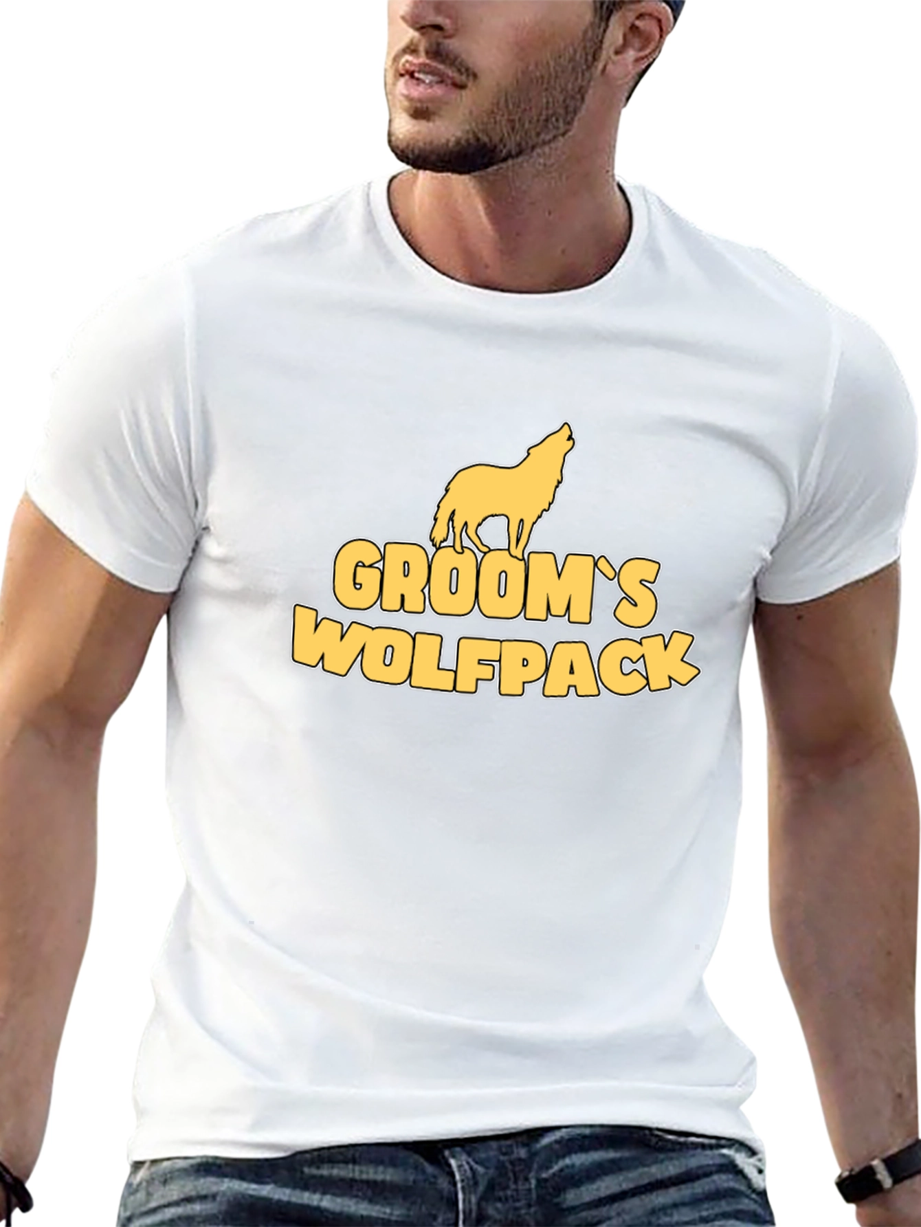 Grooms Wolfpack Black Cotton Graphic Tee