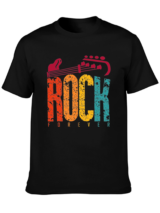 Rock Forever Graphic Tee - Vintage Style Black T-Shirt