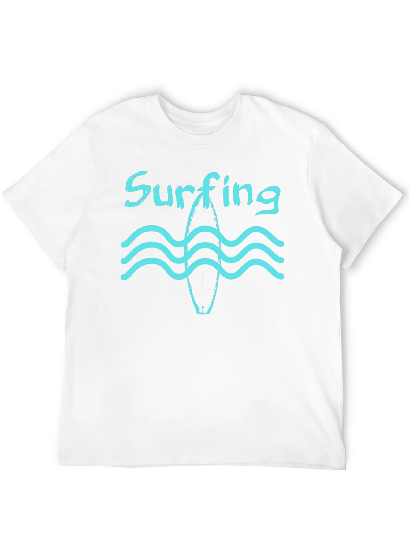 Surfing Waves Black T-Shirt Cool Beach Tee