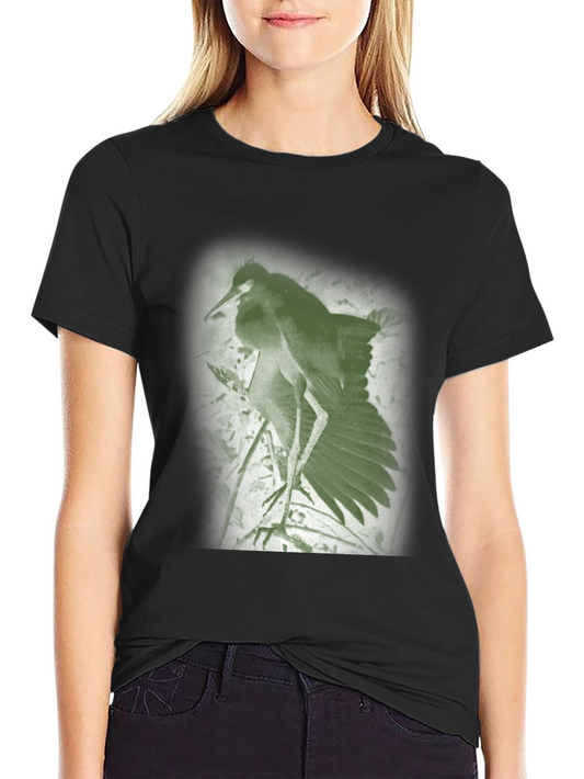 Green Heron Graphic Tee - Nature Inspired