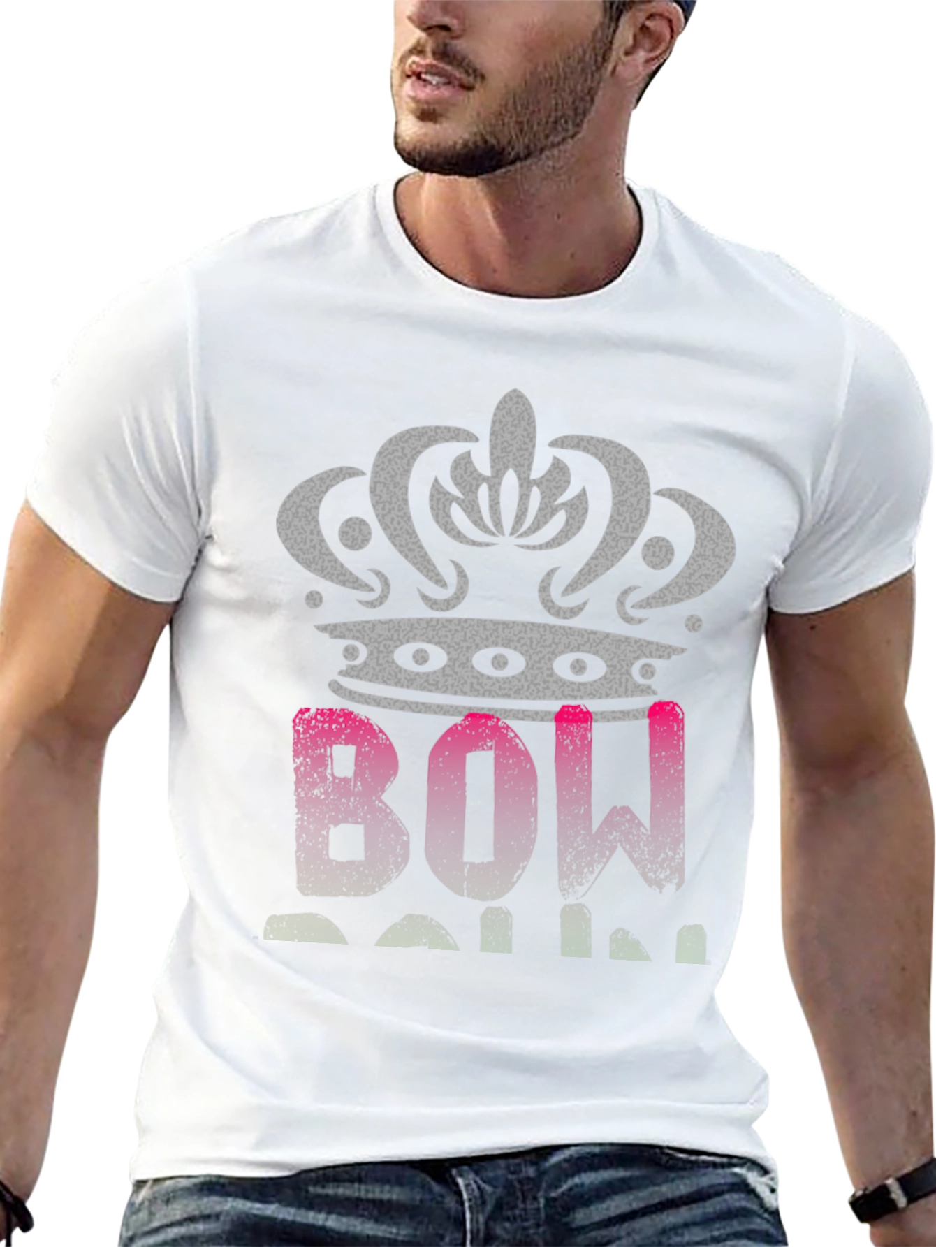 Bow Down Crown Tee - Stylish Graphic T-Shirt