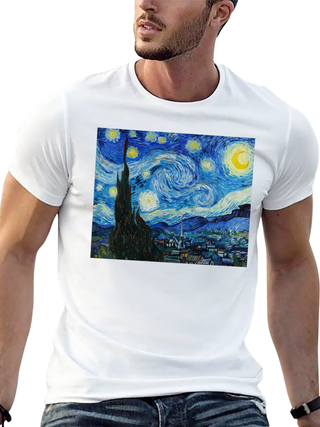 Starry Night Graphic Tee - Classic Art Shirt