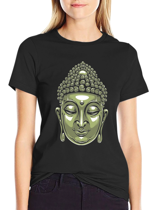 Buddha Head Graphic Black T-Shirt