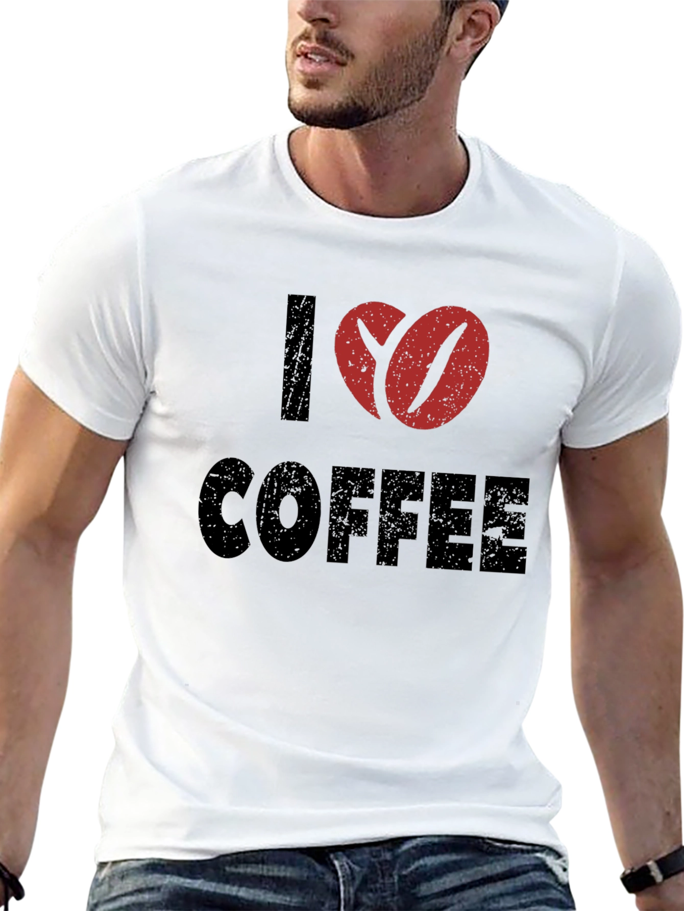 I Love Coffee Bean Graphic T-Shirt