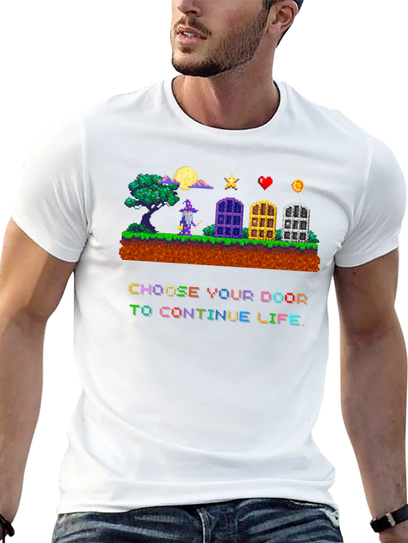 Choose Your Door Pixel Art T-Shirt