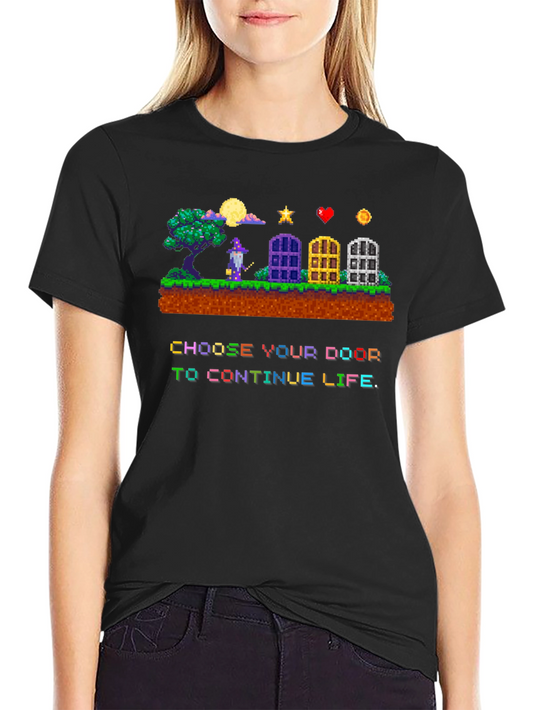 Choose Your Door Pixel Art T-Shirt