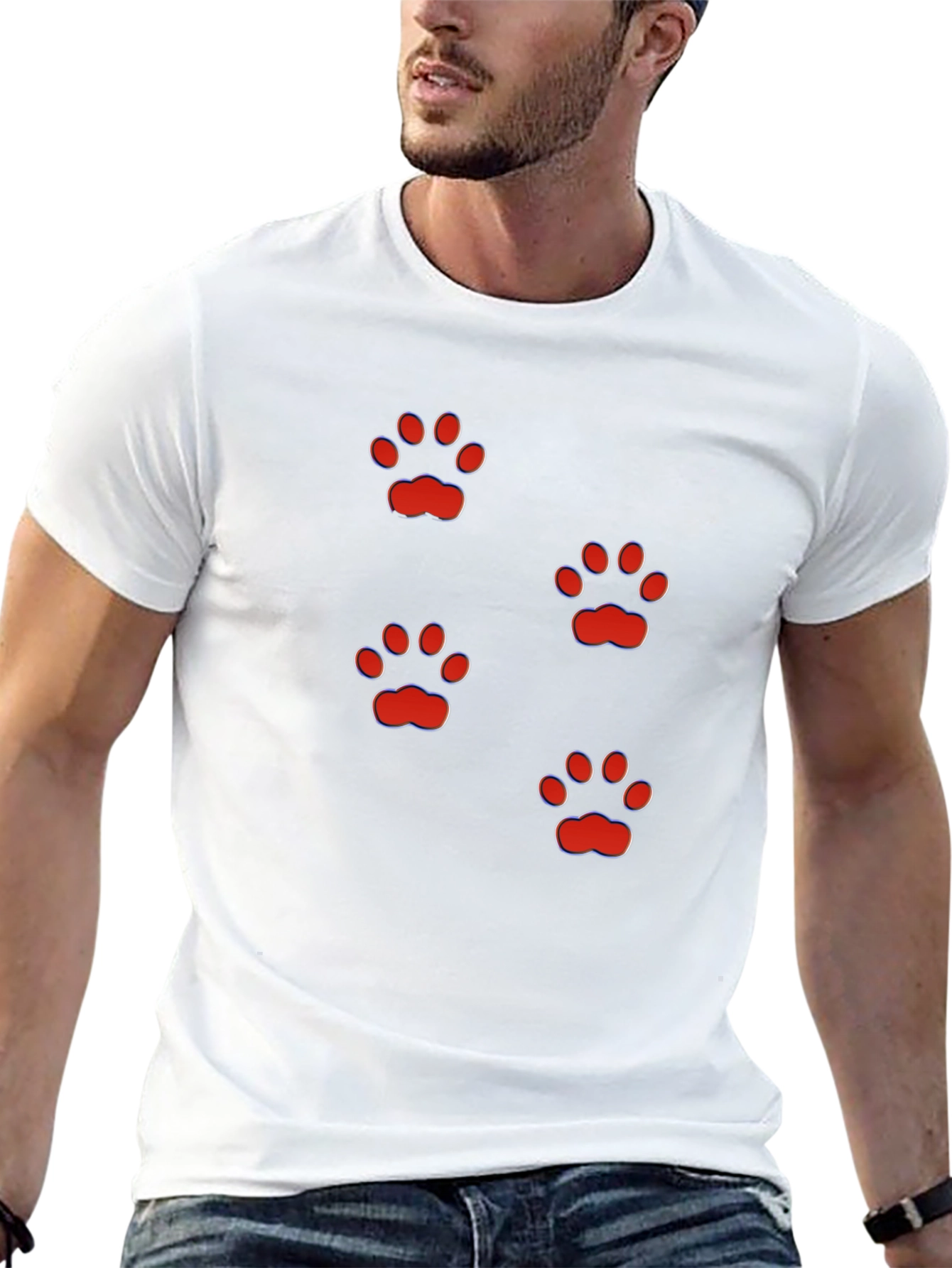 Fun Paw Print T-Shirt - Casual Style