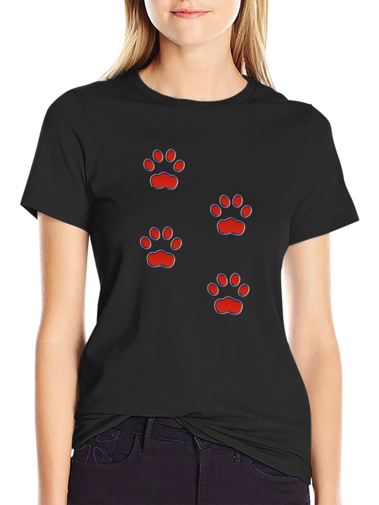 Fun Paw Print T-Shirt - Casual Style