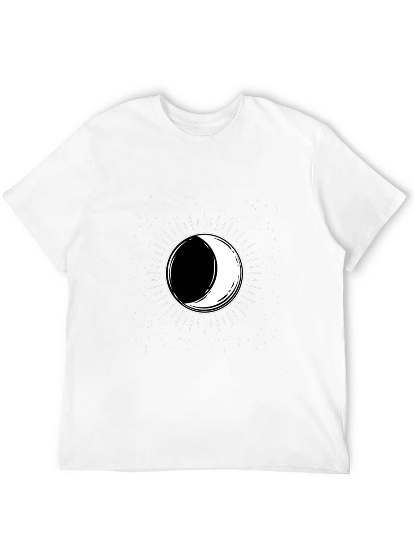 Lunar Eclipse Graphic Tee - Black Cotton T-Shirt
