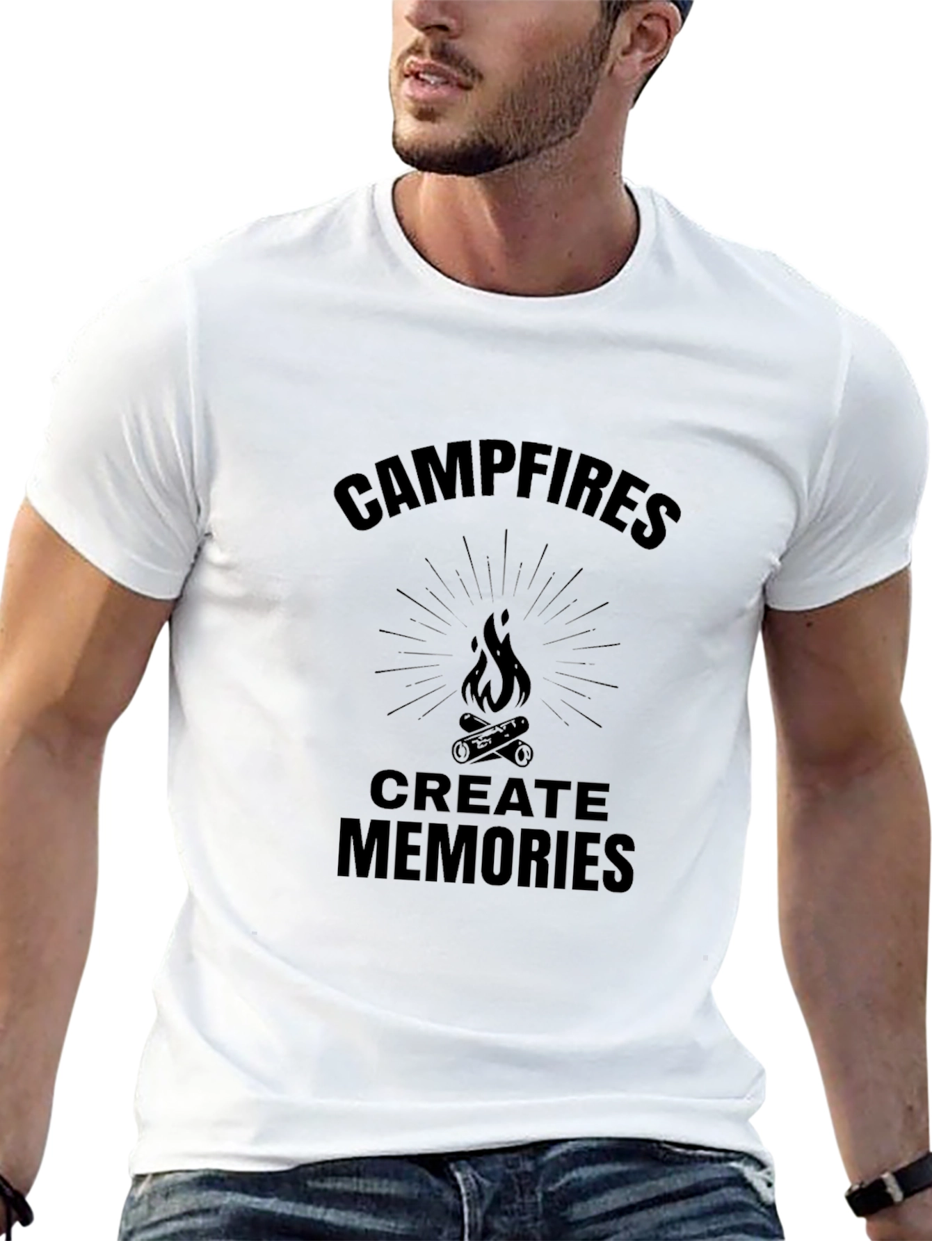 Campfires Create Memories Black Graphic Tee