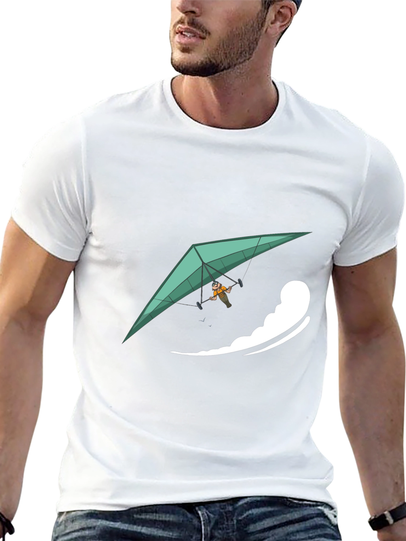 Hang Glider Graphic Tee - Black Casual Comfort