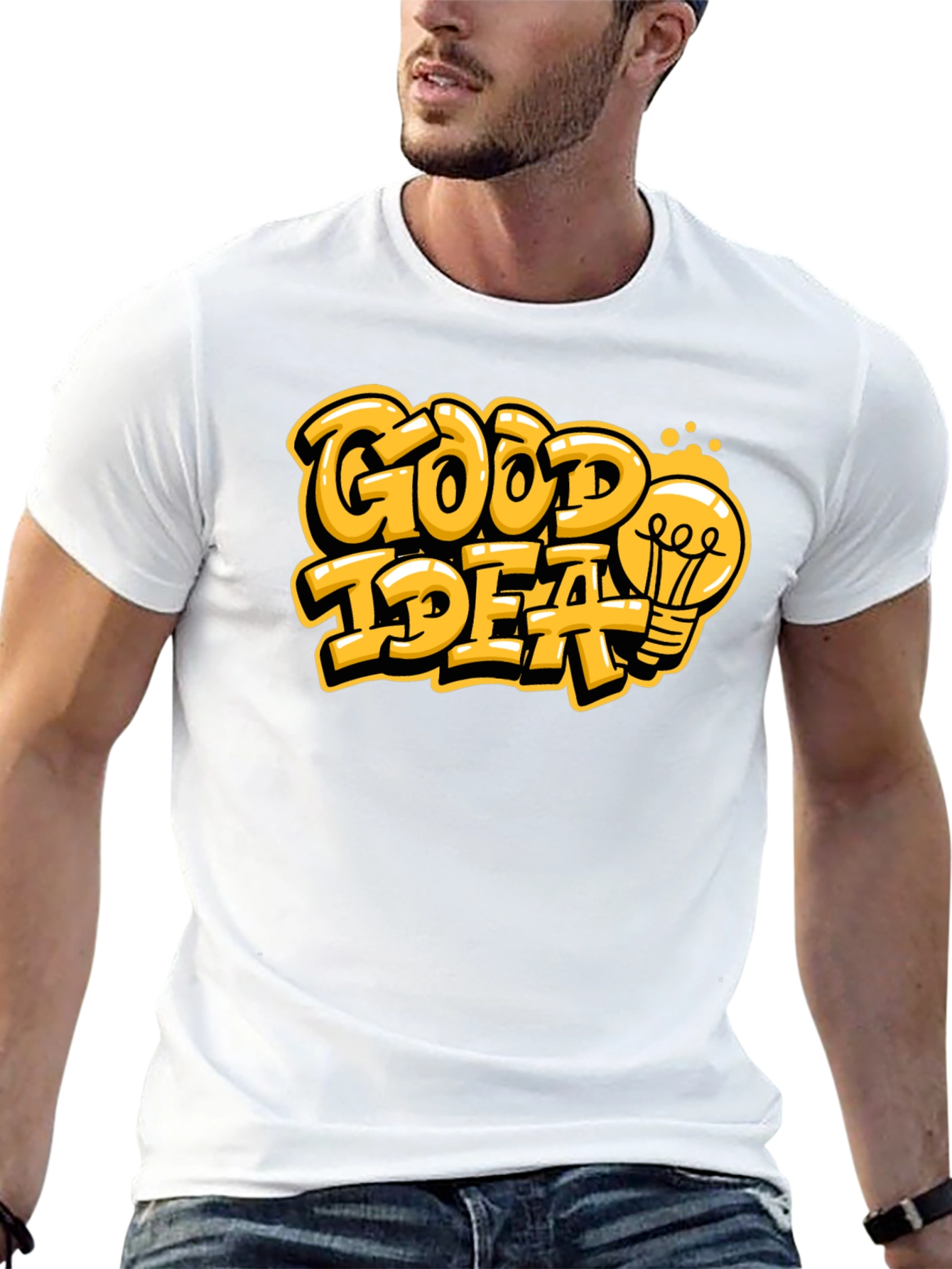 Good Idea Graphic Print Black T-Shirt