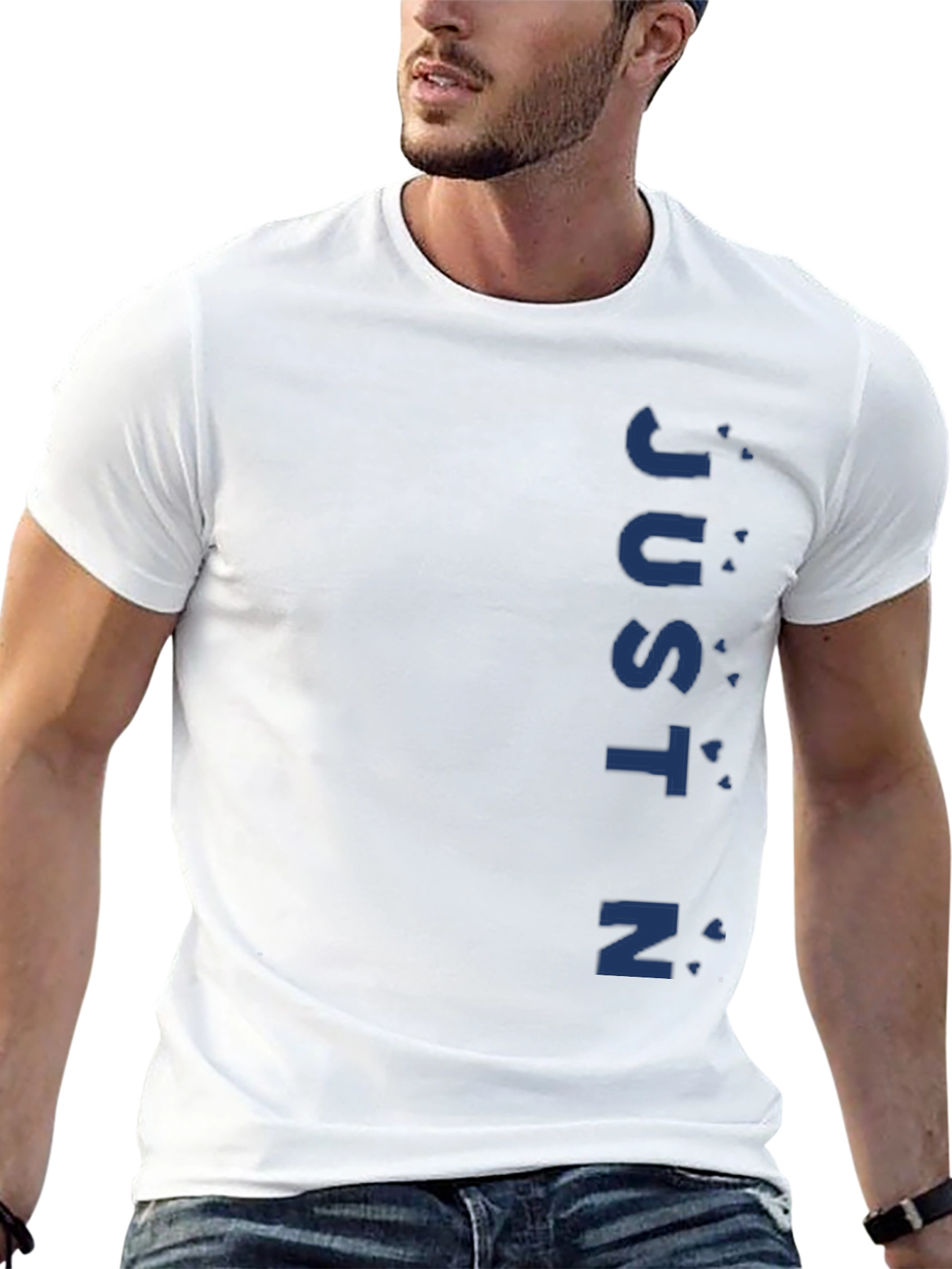 Mens Black T-Shirt - JUSTIN Graphic Tee