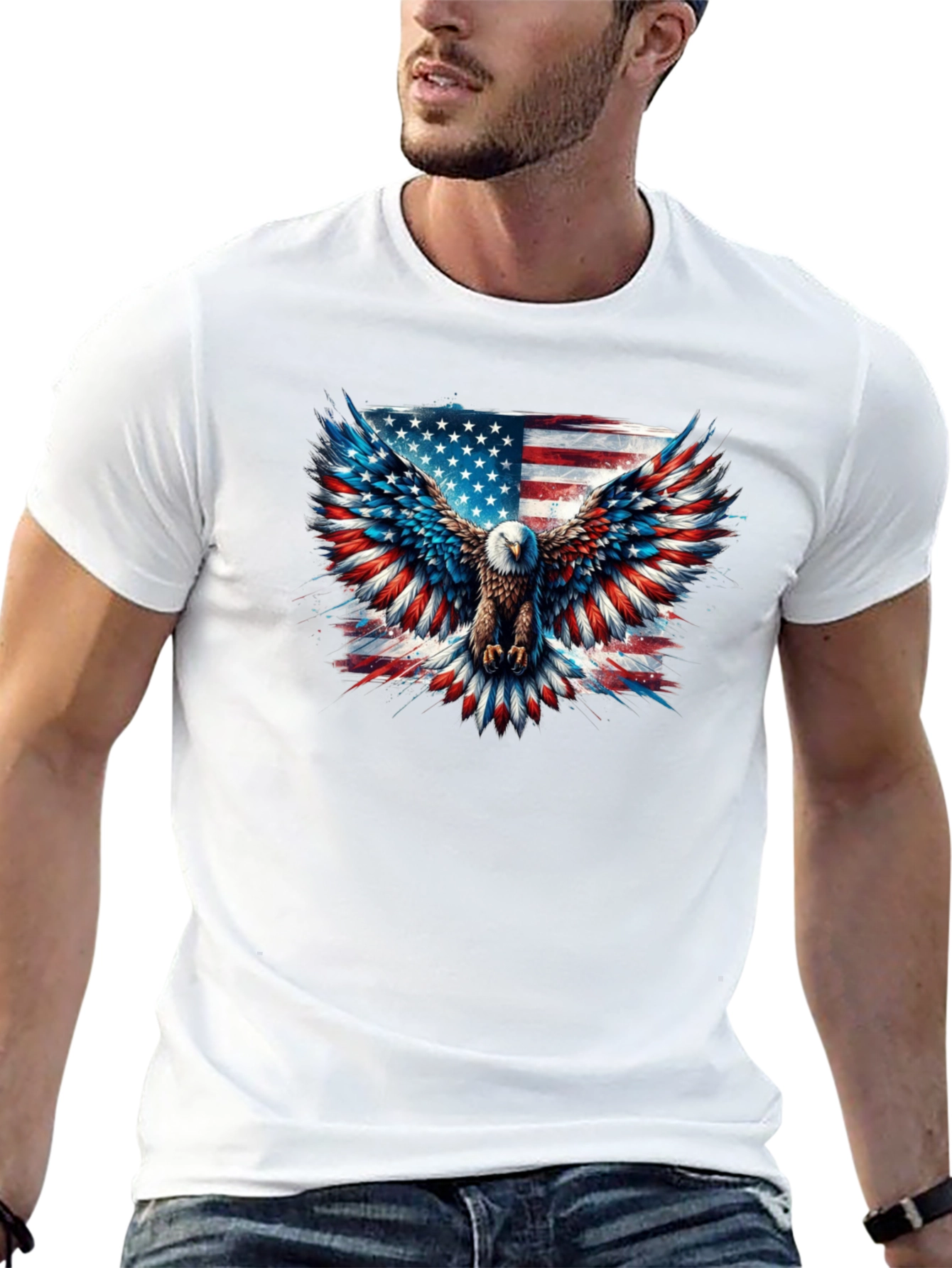 Patriotic Eagle American Flag Graphic Tee