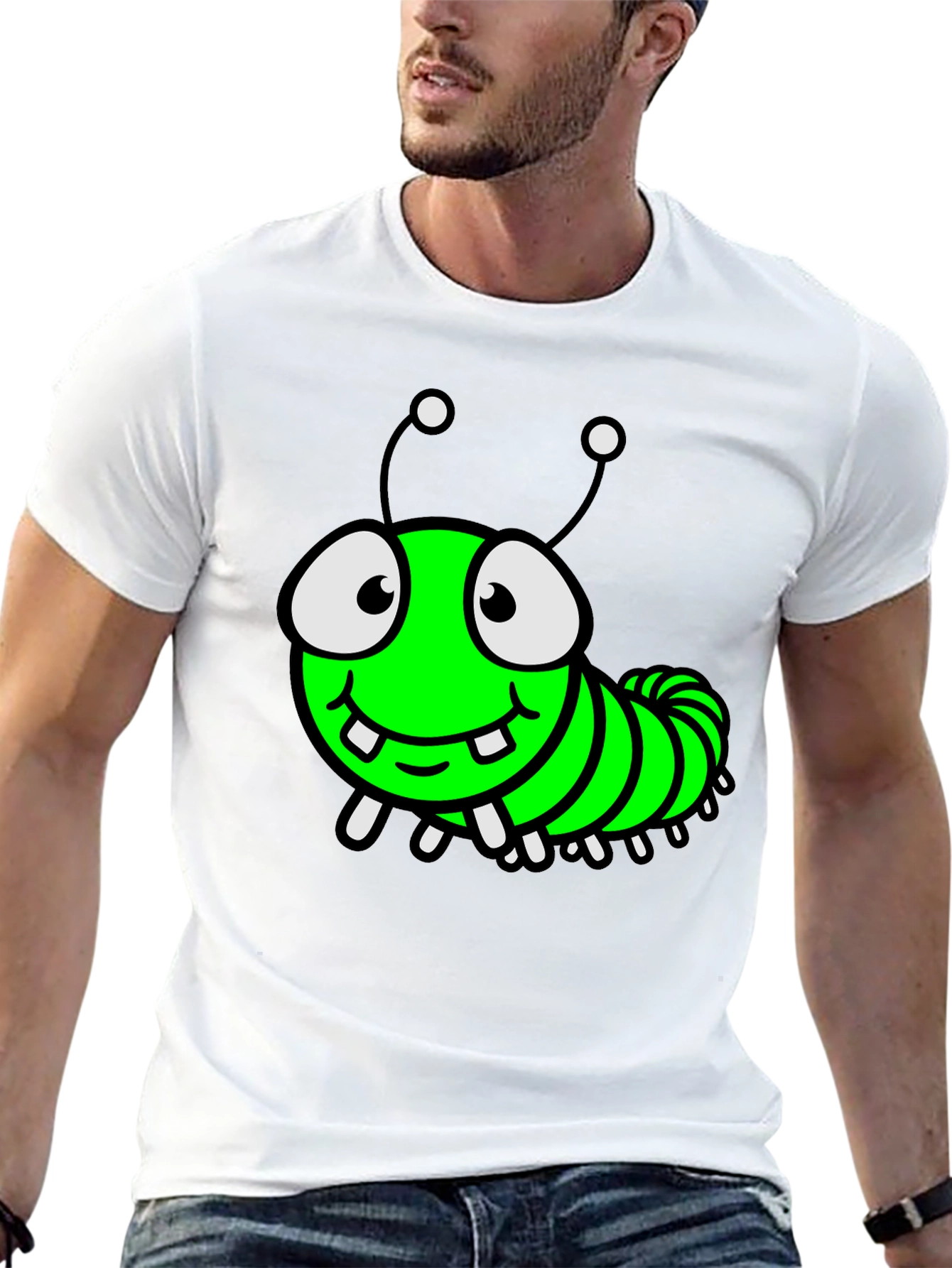 Cartoon Caterpillar Graphic T-Shirt