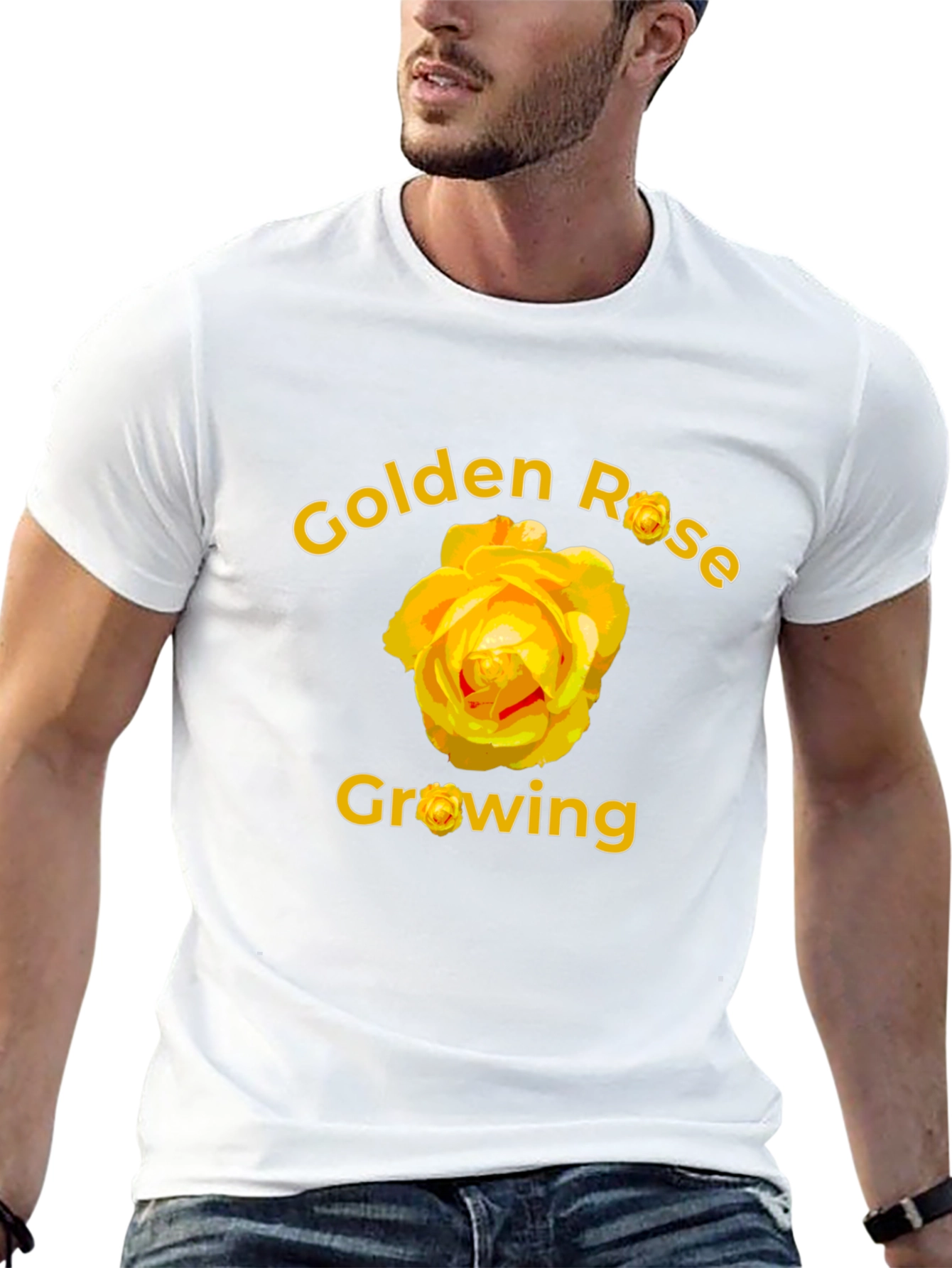 Golden Rose Growing Black T-Shirt