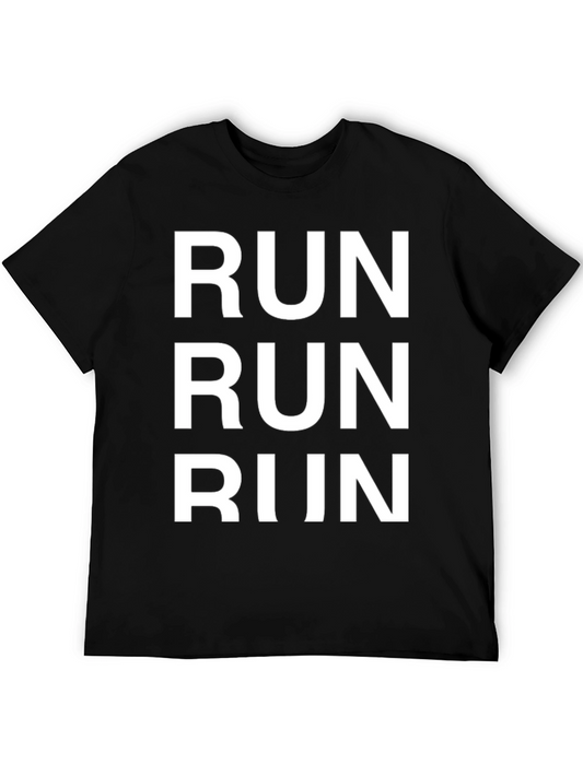 Run Graphic Tee - Black Cotton T-Shirt