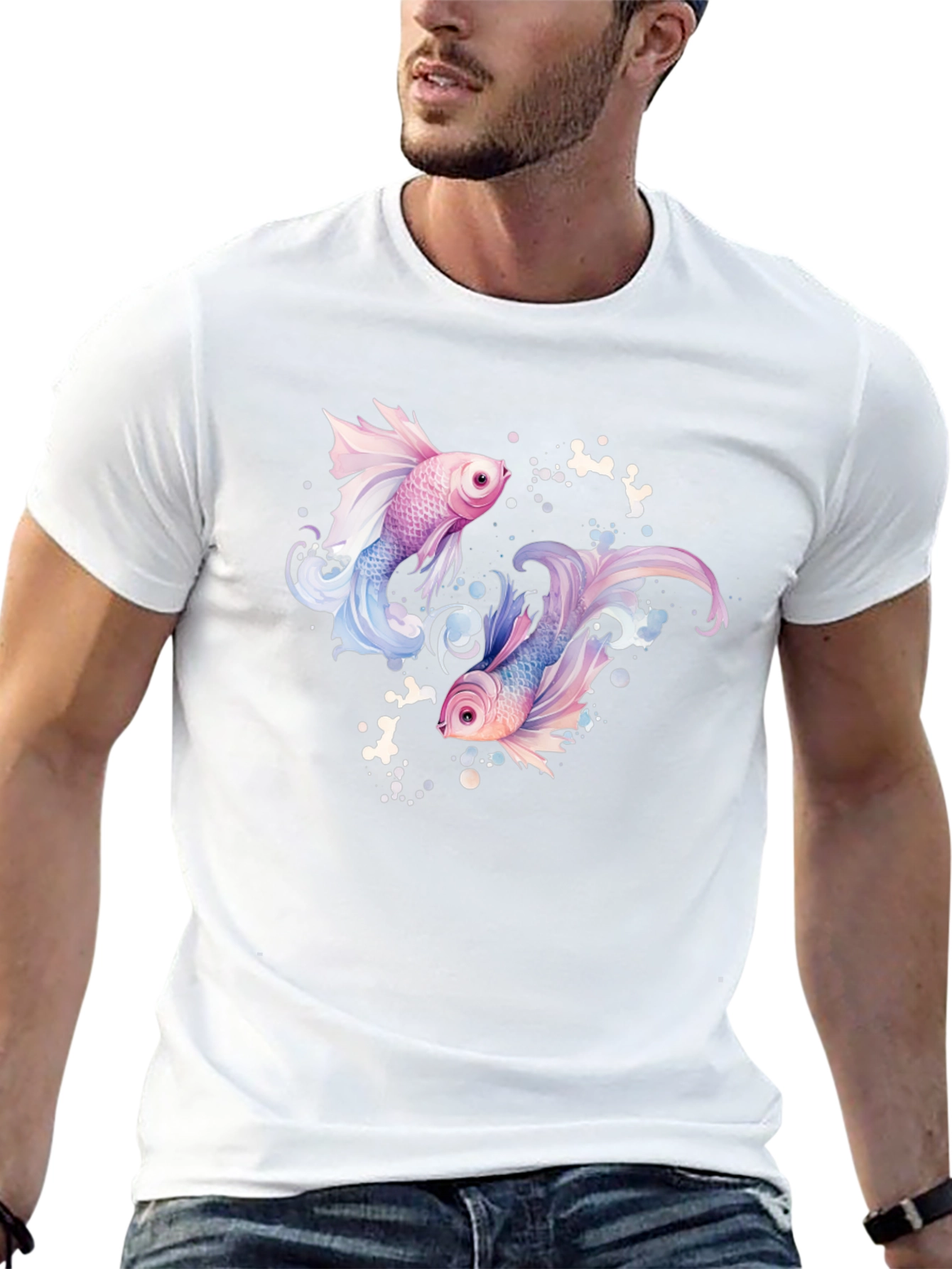 Fish Graphic Black T-Shirt