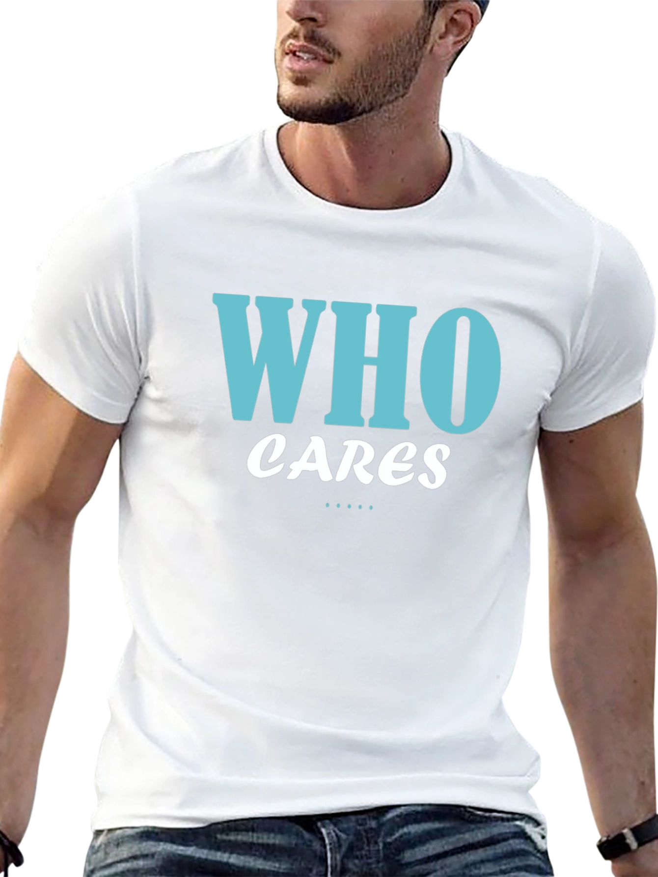 Who Cares Graphic Tee - Black Cotton T-Shirt