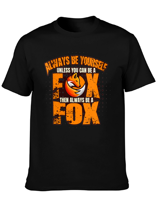 Always Be Yourself Fox Graphic Black T-Shirt