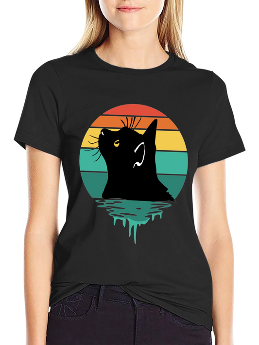 Retro Cat Silhouette T-Shirt