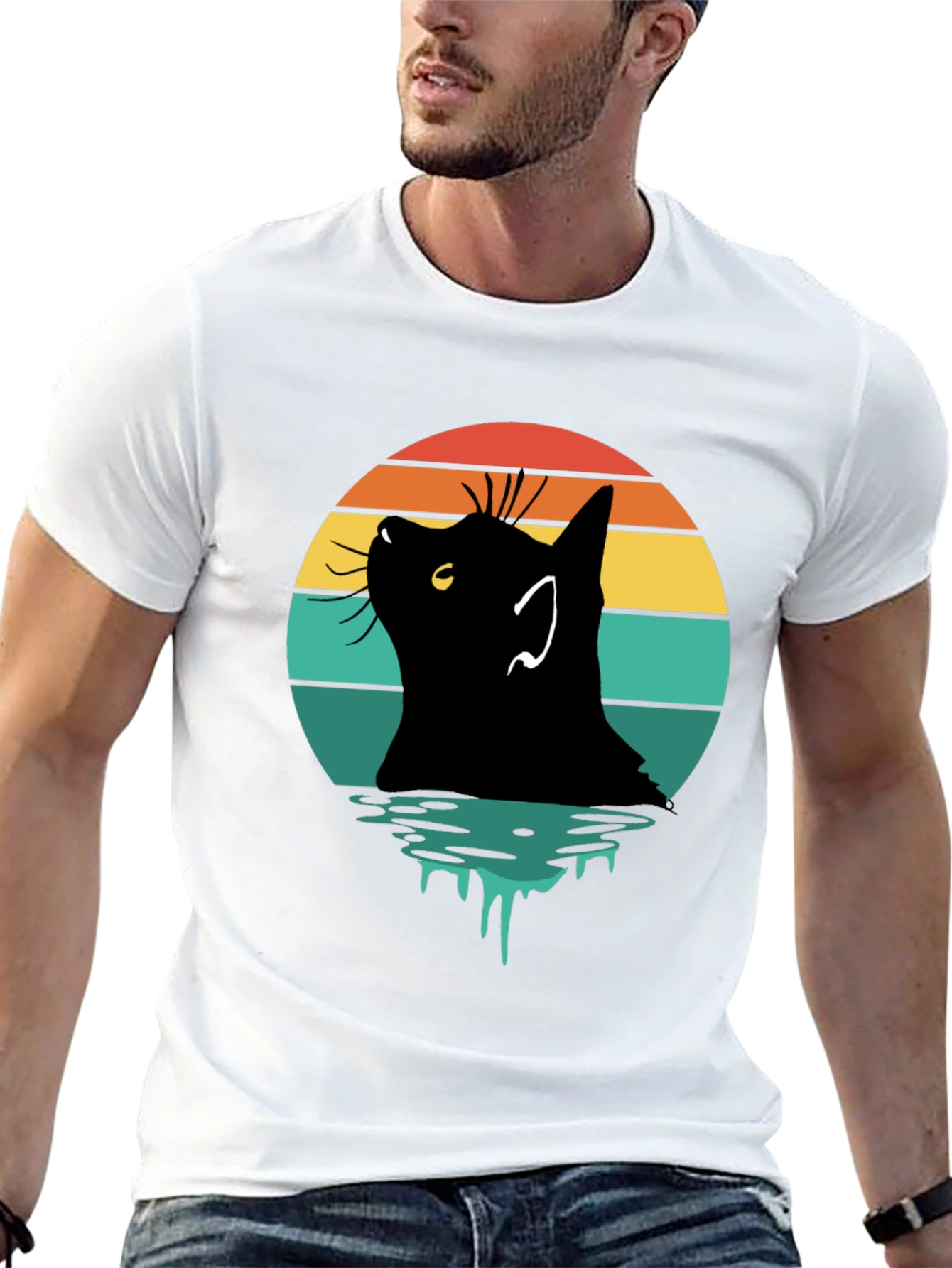 Retro Cat Silhouette T-Shirt