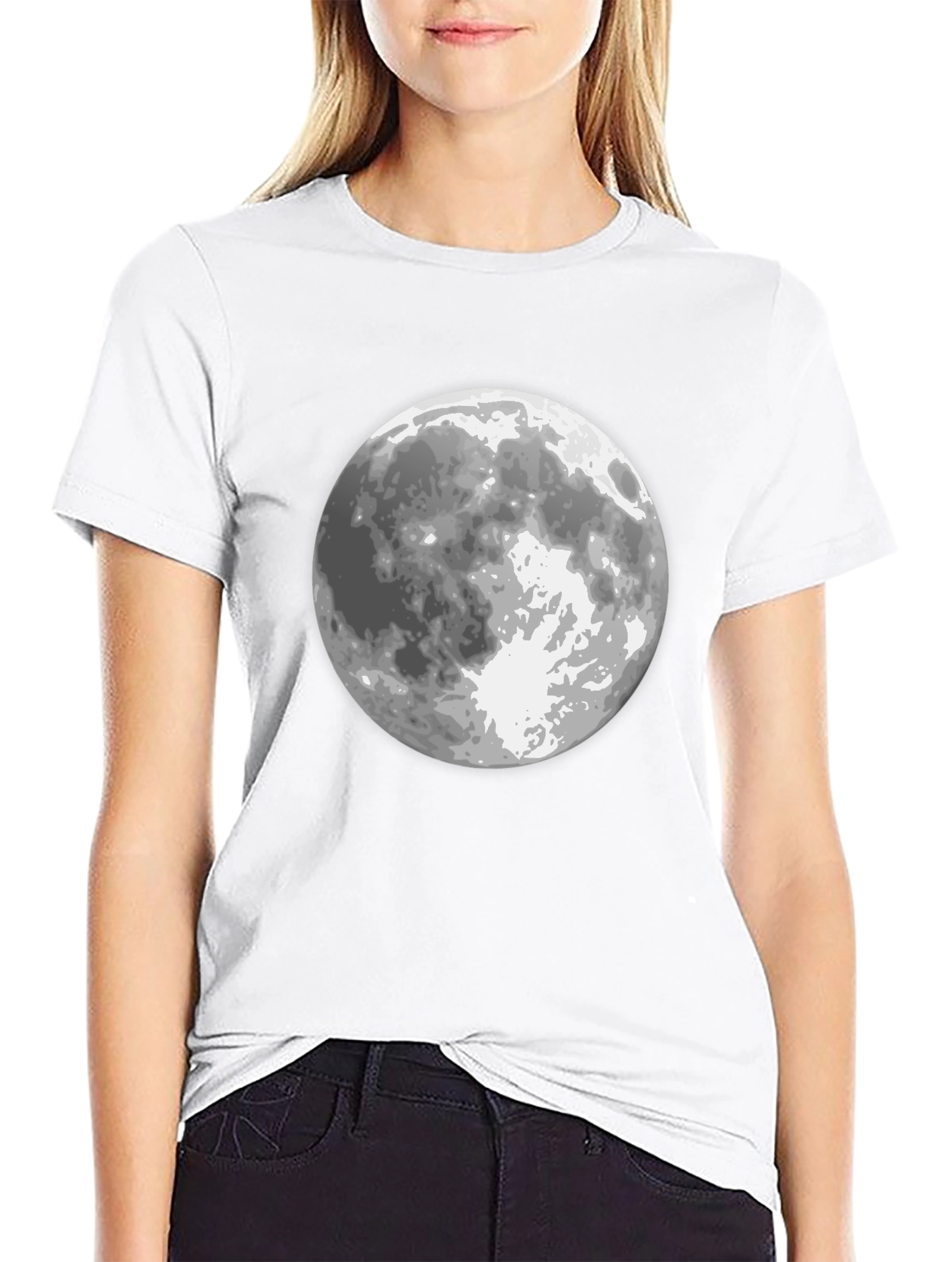Moon Graphic Black T-Shirt for Men