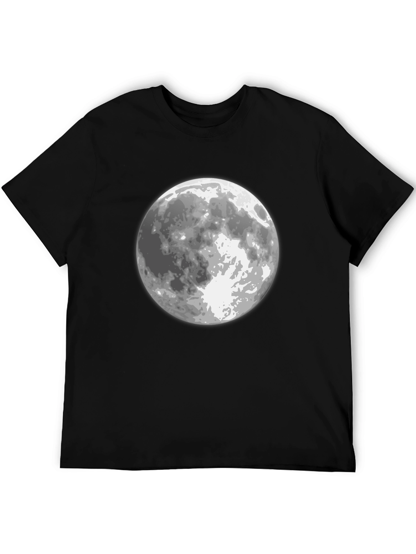 Moon Graphic Black T-Shirt for Men
