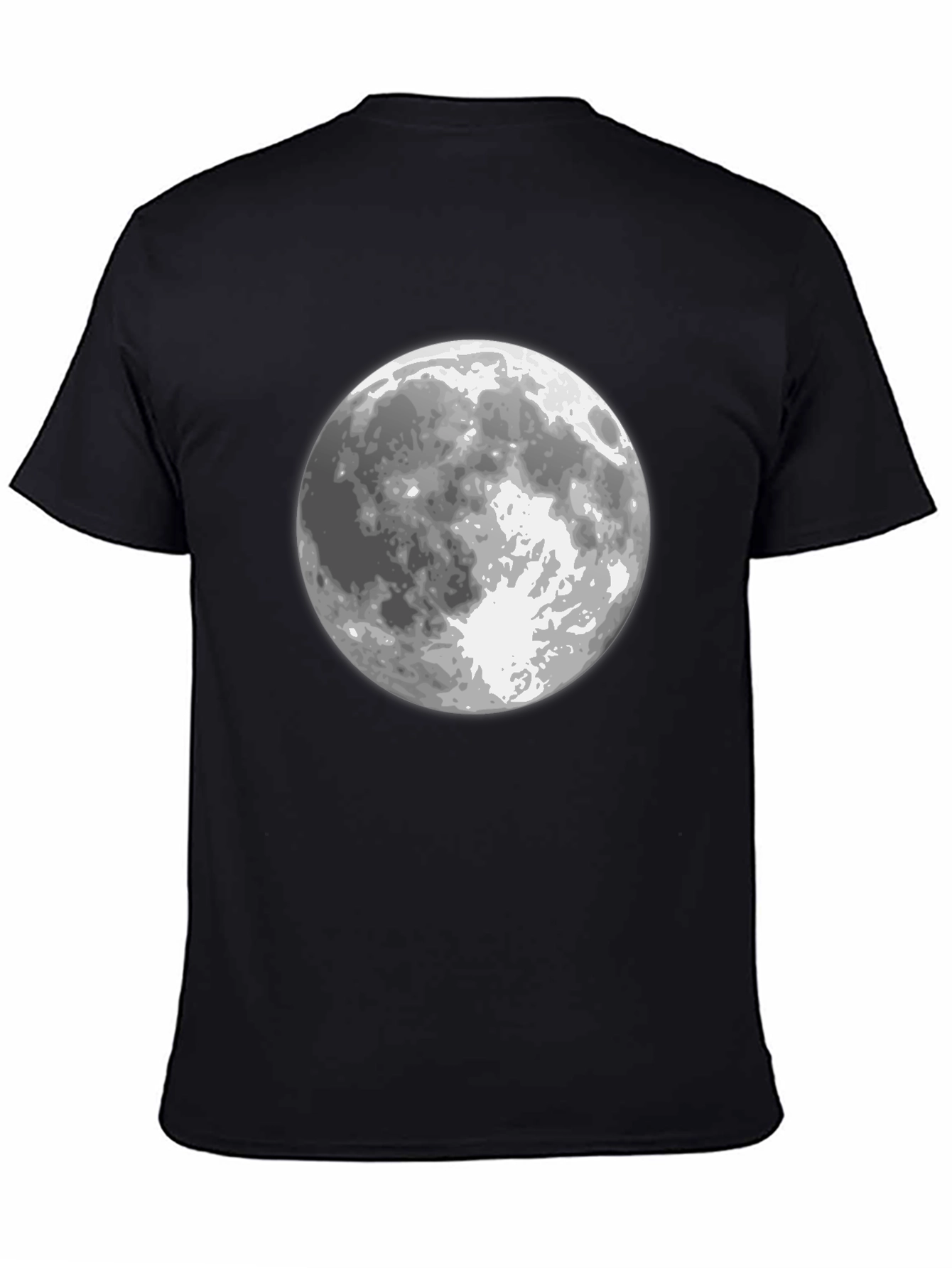 Moon Graphic Black T-Shirt for Men