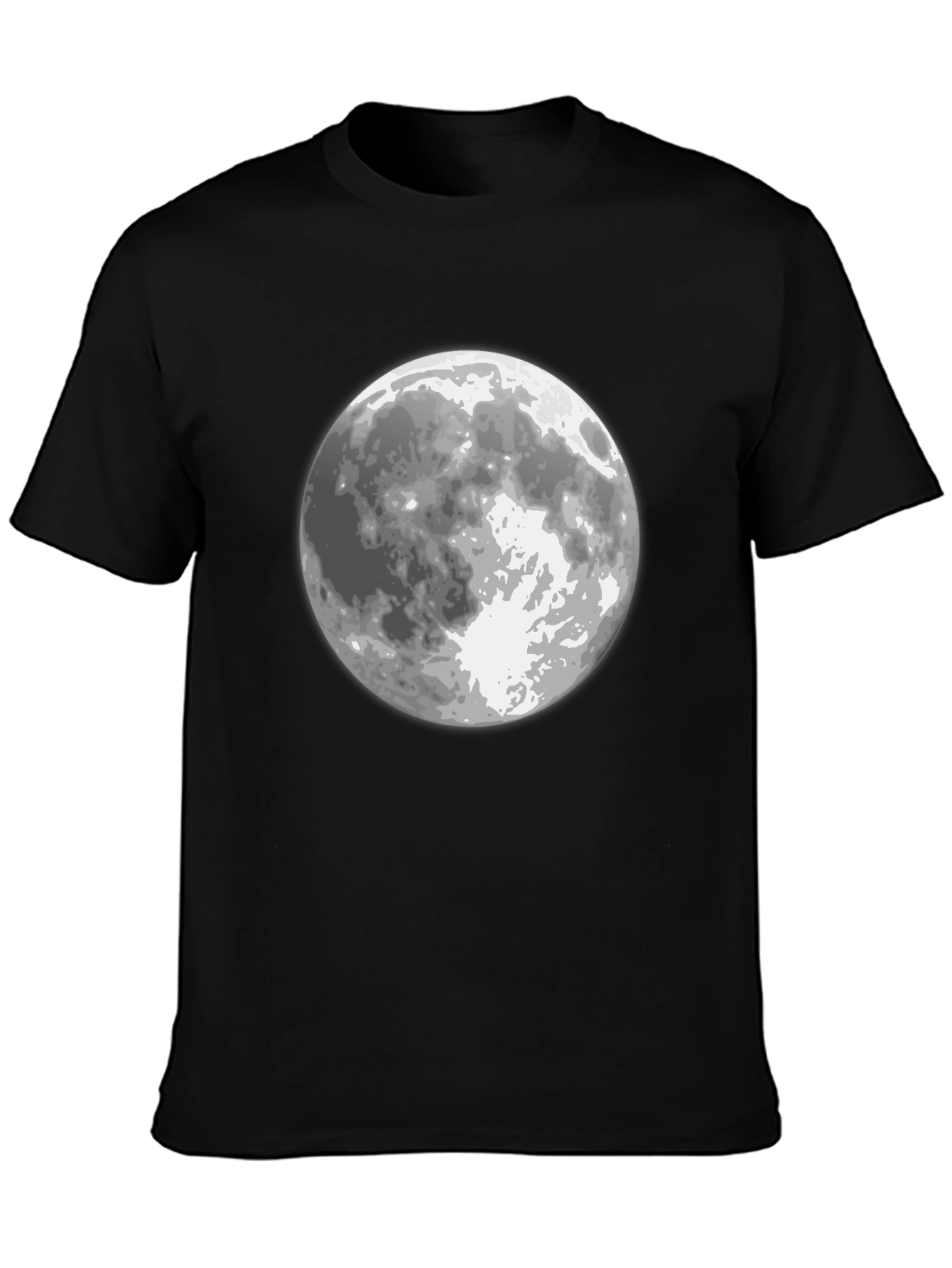 Moon Graphic Black T-Shirt for Men